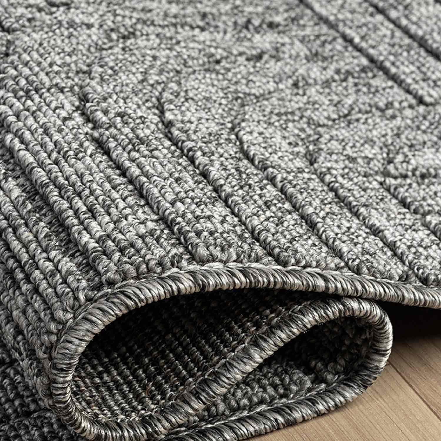 Antrasit Gri Geometrik Desenli Yumuşak Halı-Pera Halı