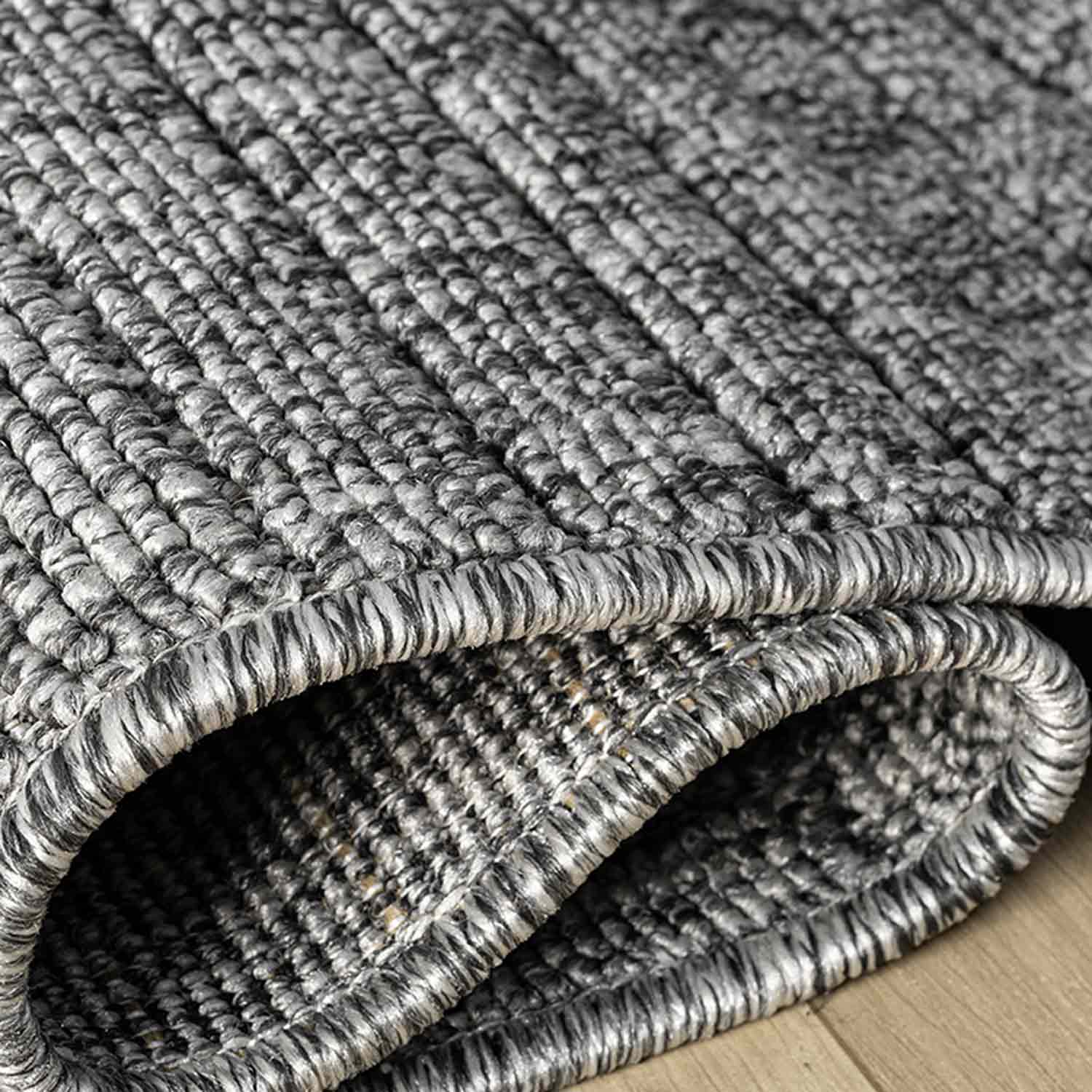 Antrasit Gri Geometrik Desenli Yumuşak Halı-Pera Halı