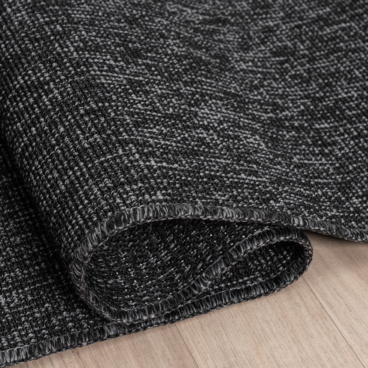 Antrasit Siyah Dokuma Görünümlü Modern Halı-Pera Halı