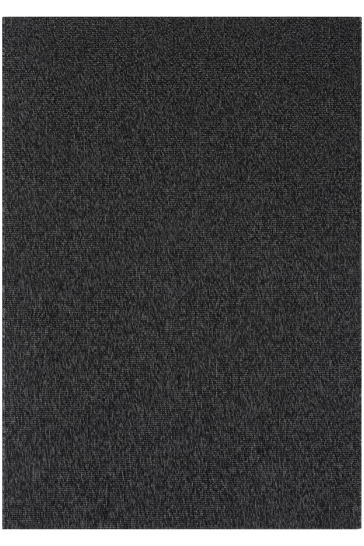 Antrasit Siyah Dokuma Görünümlü Modern Halı-Pera Halı