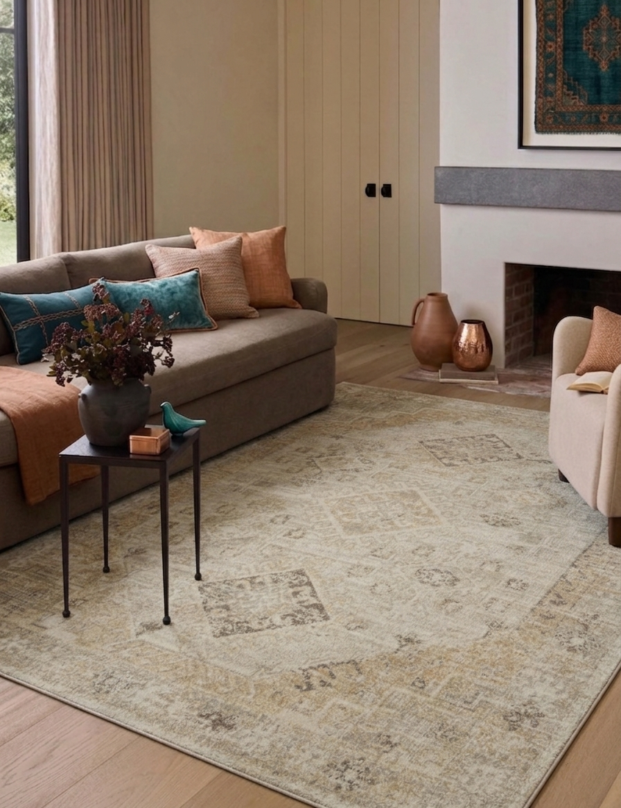 Vizon Eskitme Desenli Halı - FMBH01