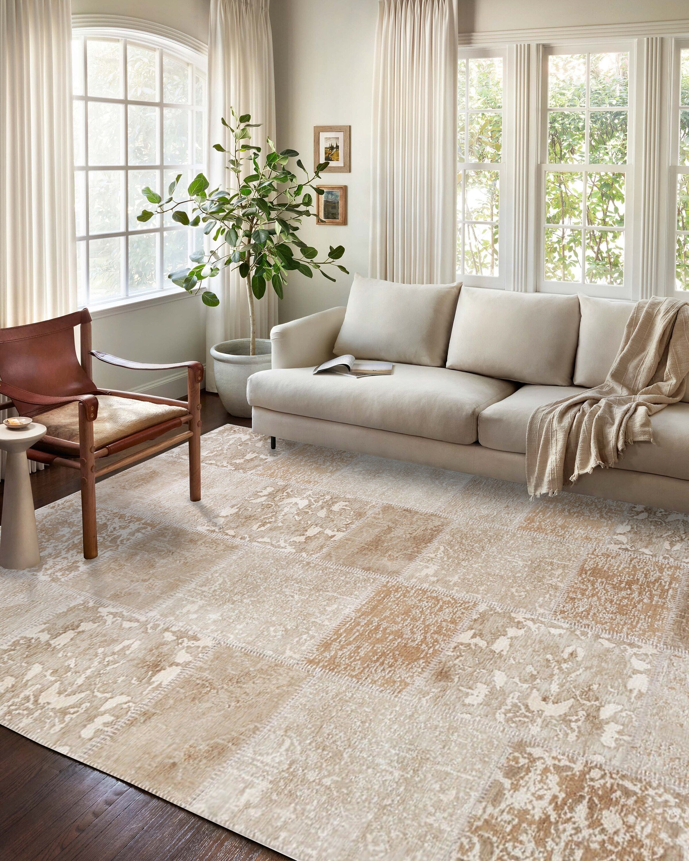 Eskitme Patchwork Bej Halı - Pera Halı