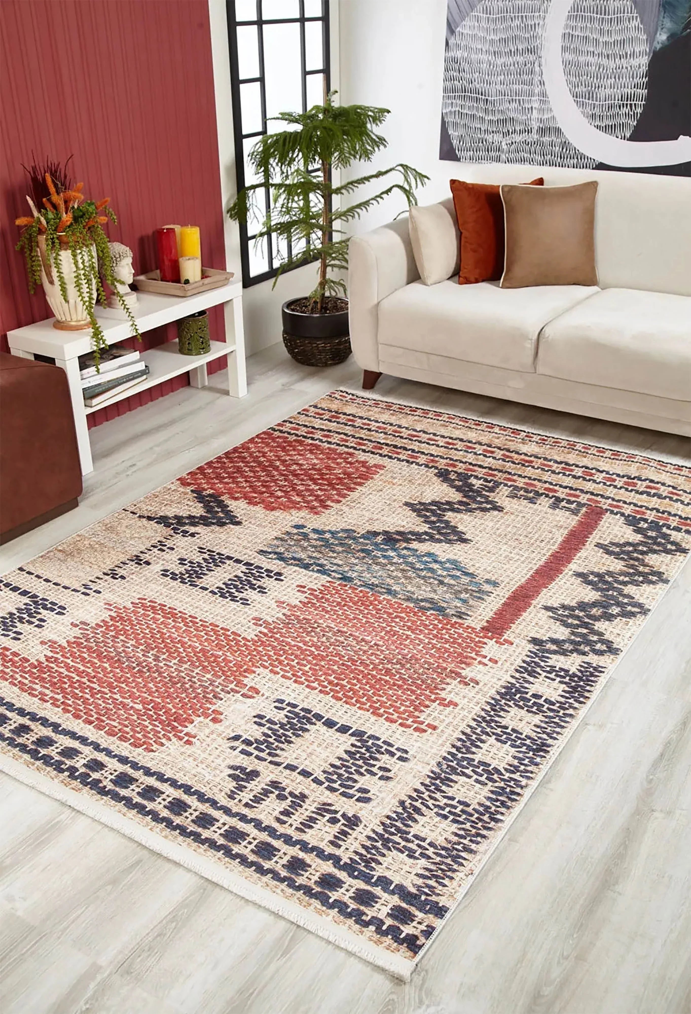 Bej Açık Turuncu Kilim Halı-Pera Halı
