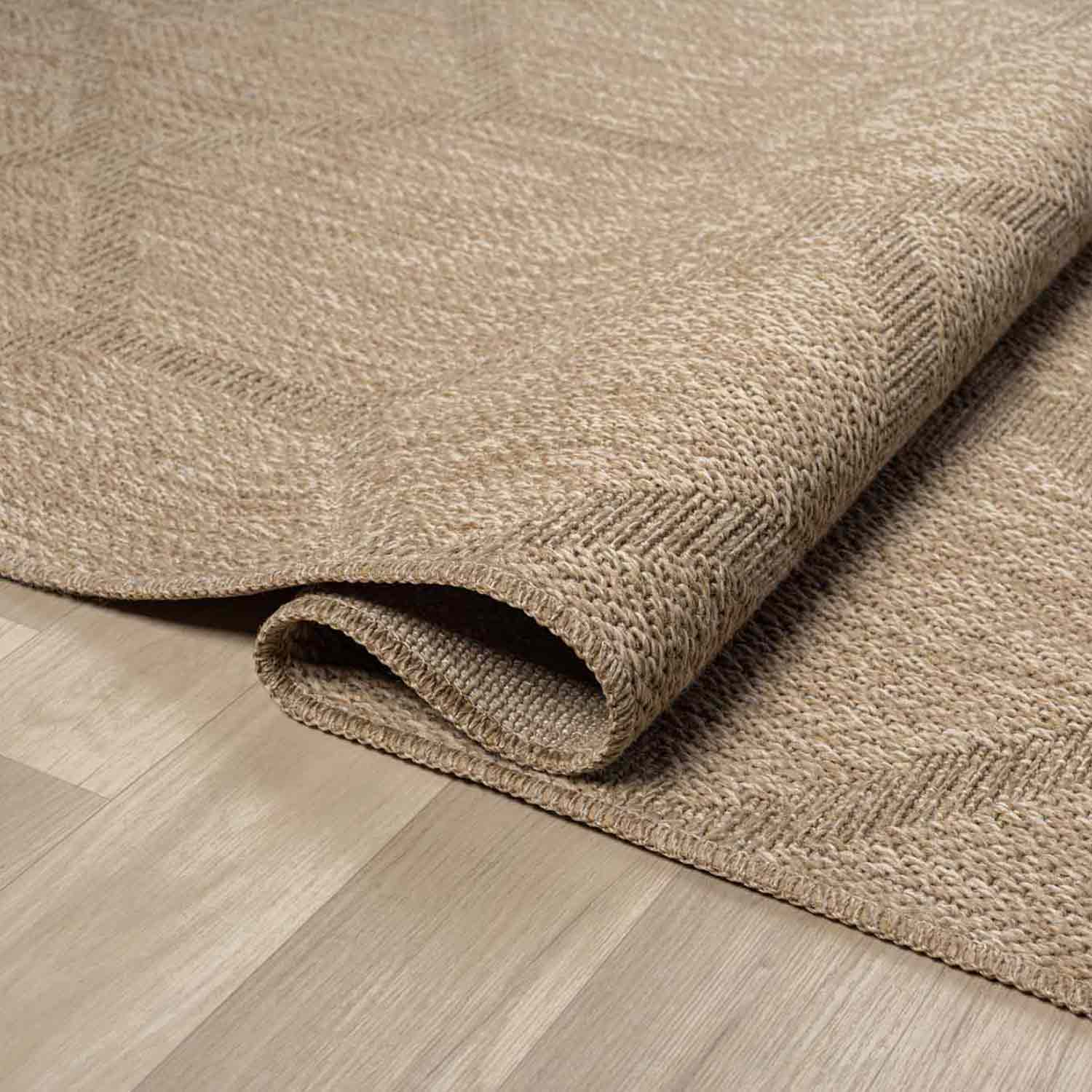 Bej Altıgen Modern Jüt Görünümlü Halı-Pera Halı