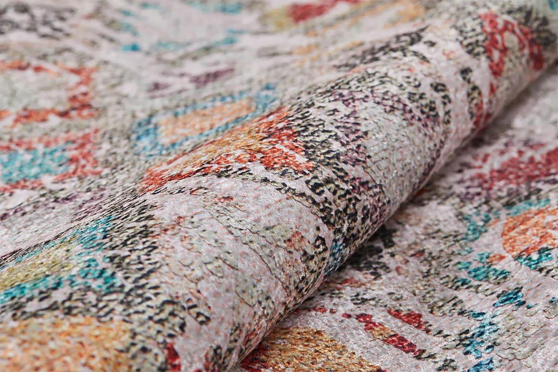 Bej Çiçekli Oryantal Halı-Pera Halı