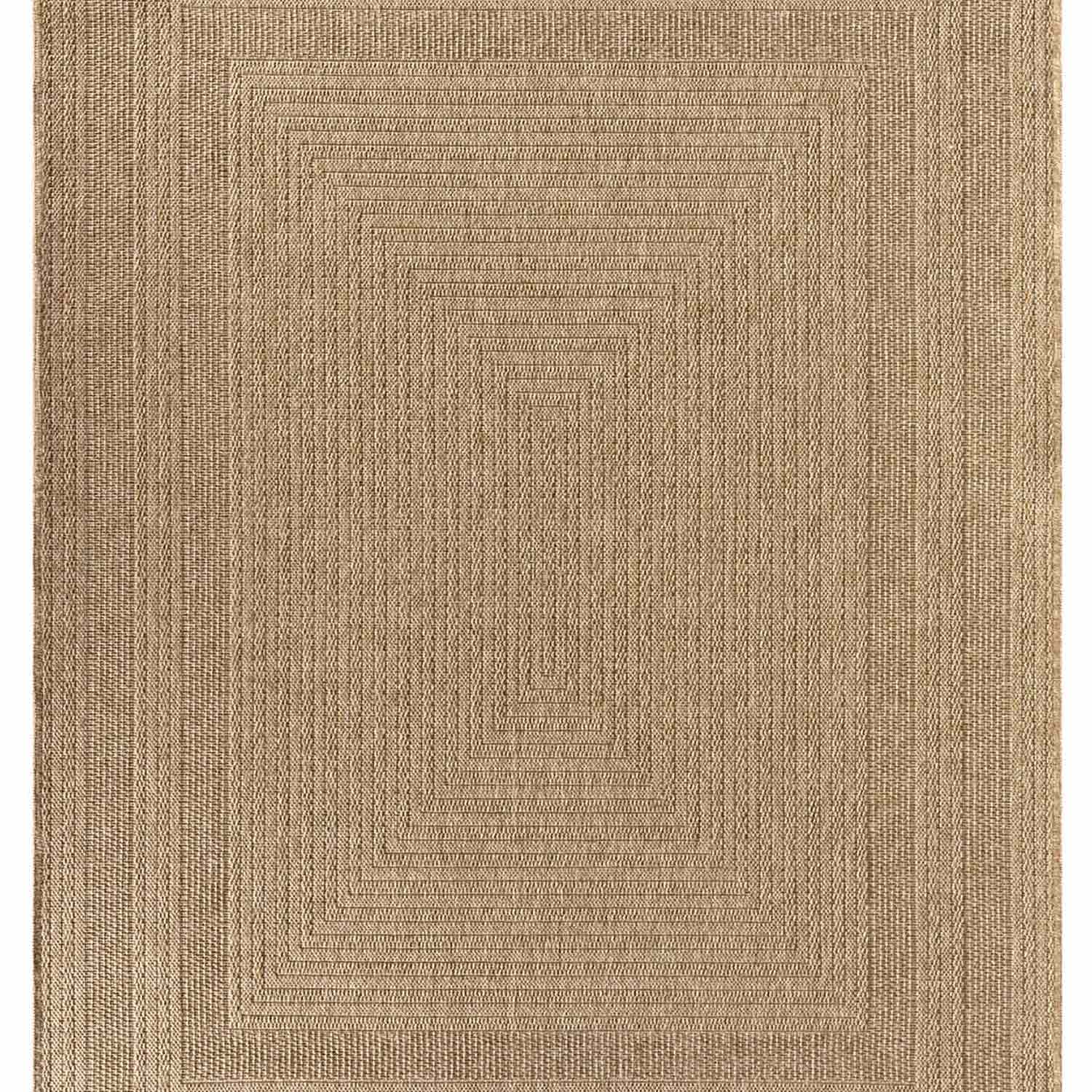 Bej Dikdörtgen Desenli Modern Halı-Pera Halı