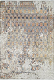 Bej Eskitme Geometrik Desenli Halı-Pera Halı