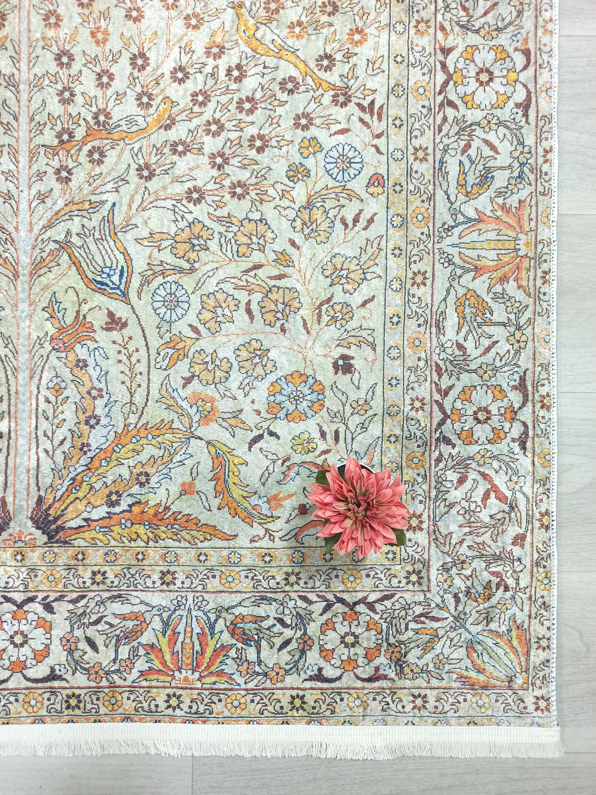 Bej Fildişi Vintage Doğal Halı-Pera Halı