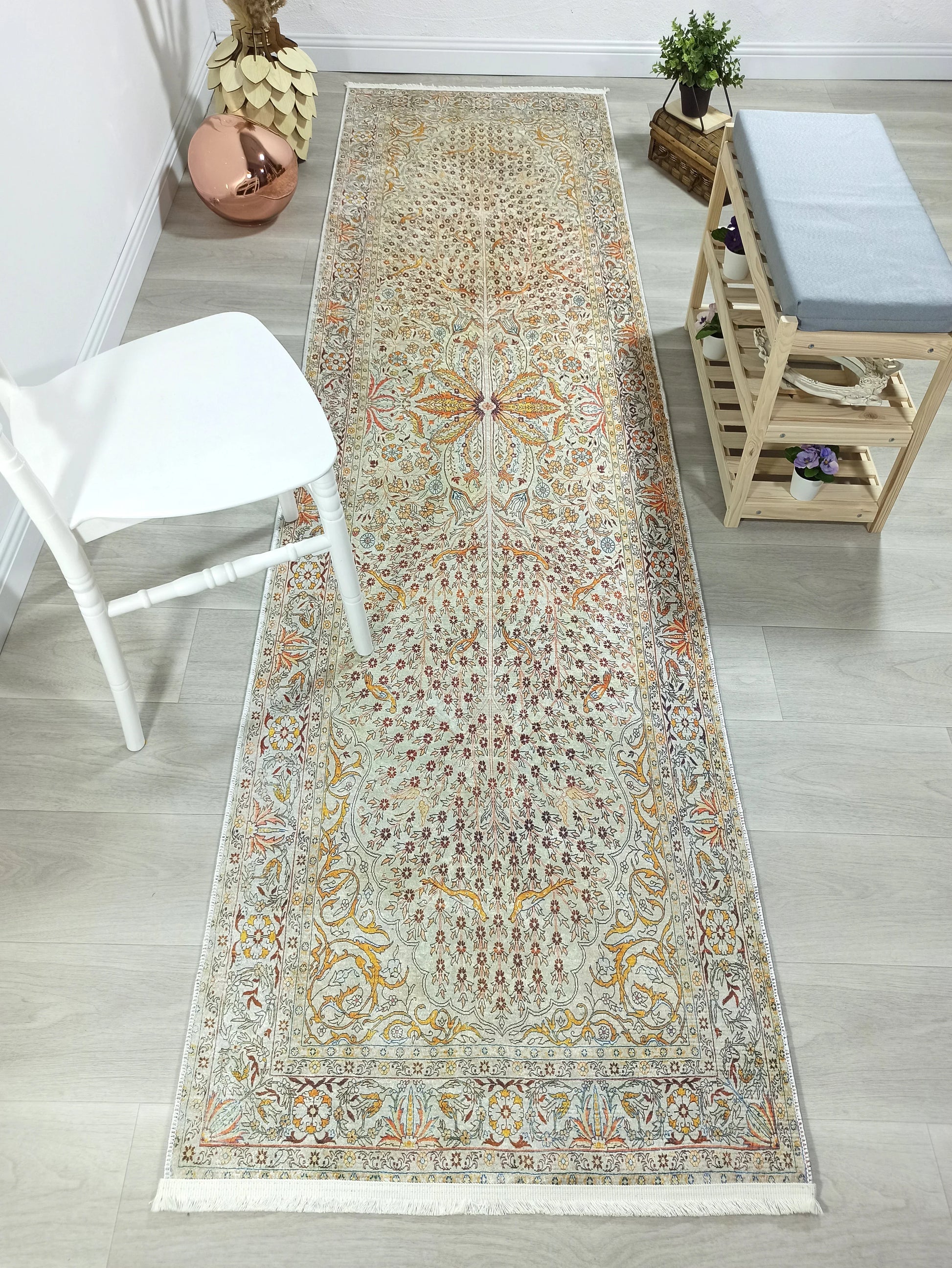 Bej Fildişi Vintage Doğal Halı-Pera Halı