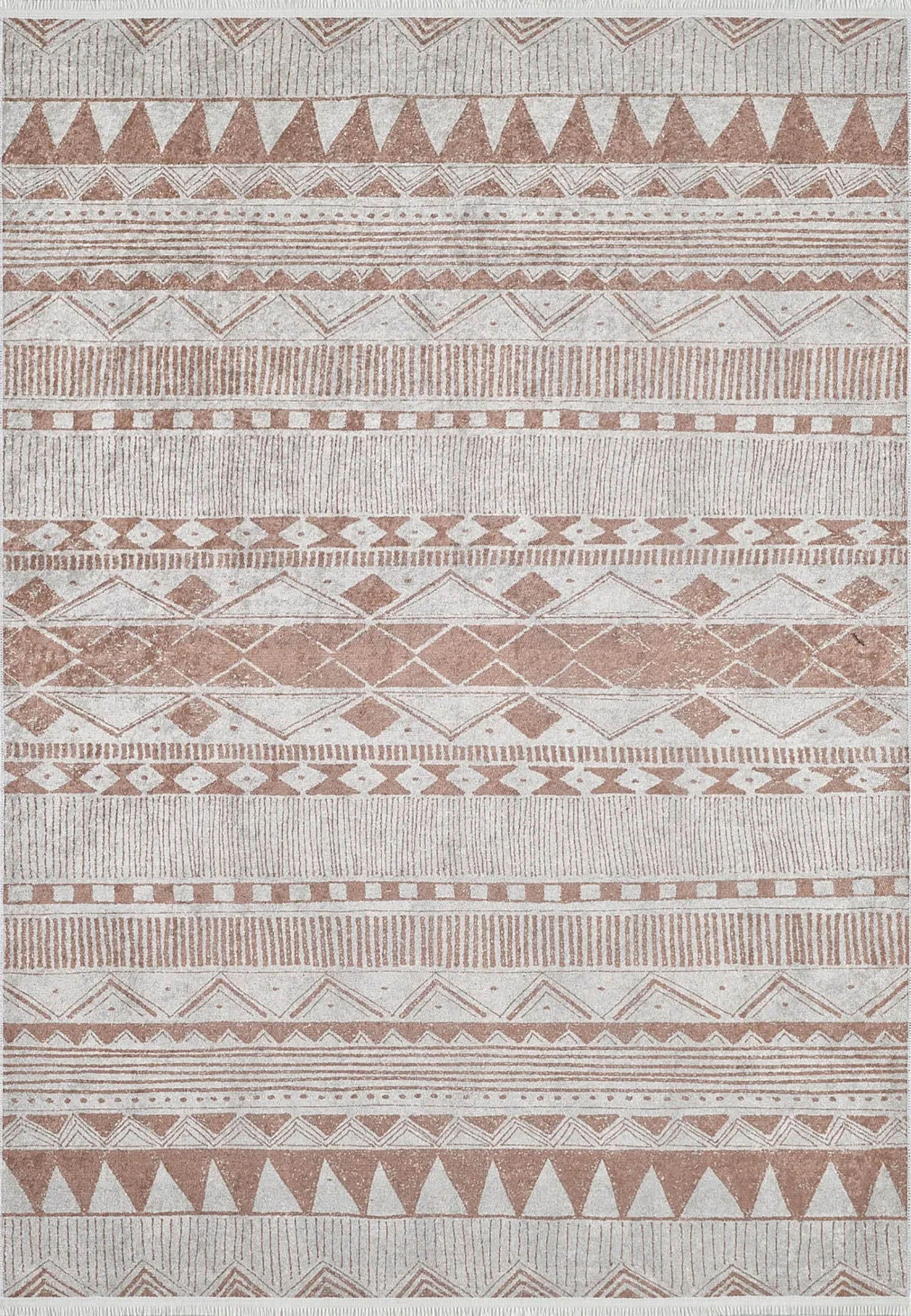 Bej Geometrik Kilim Halı-Pera Halı