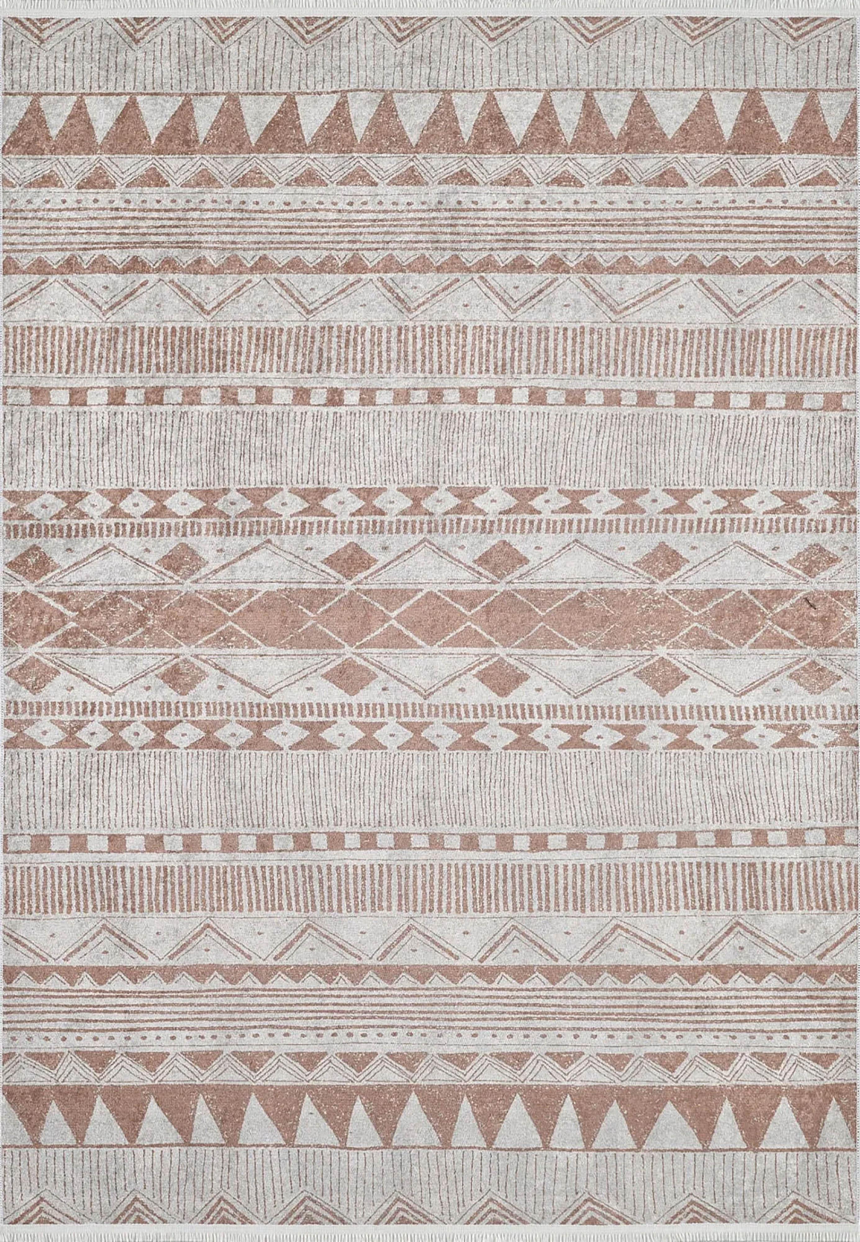 Bej Geometrik Kilim Halı-Pera Halı