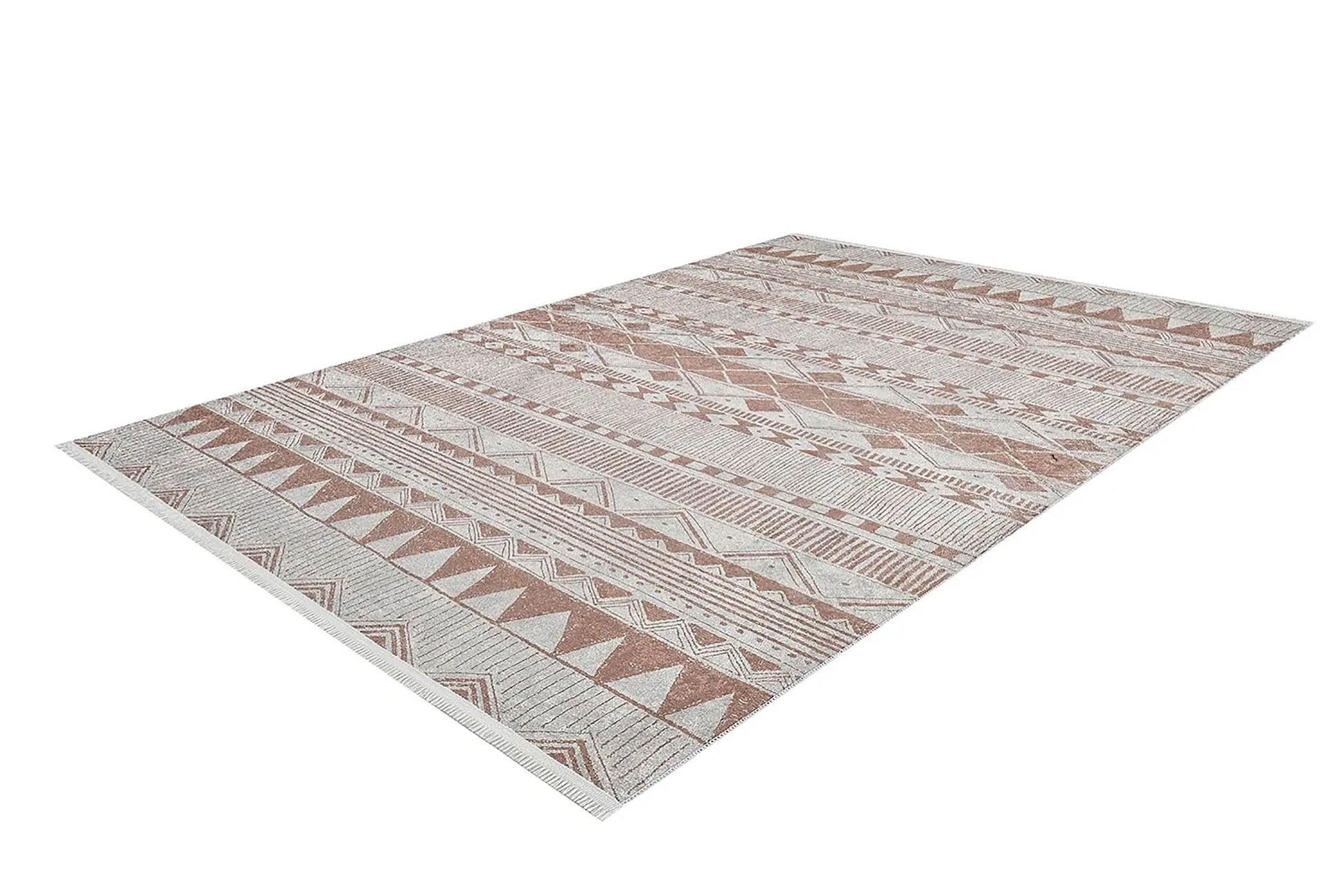 Bej Geometrik Kilim Halı-Pera Halı