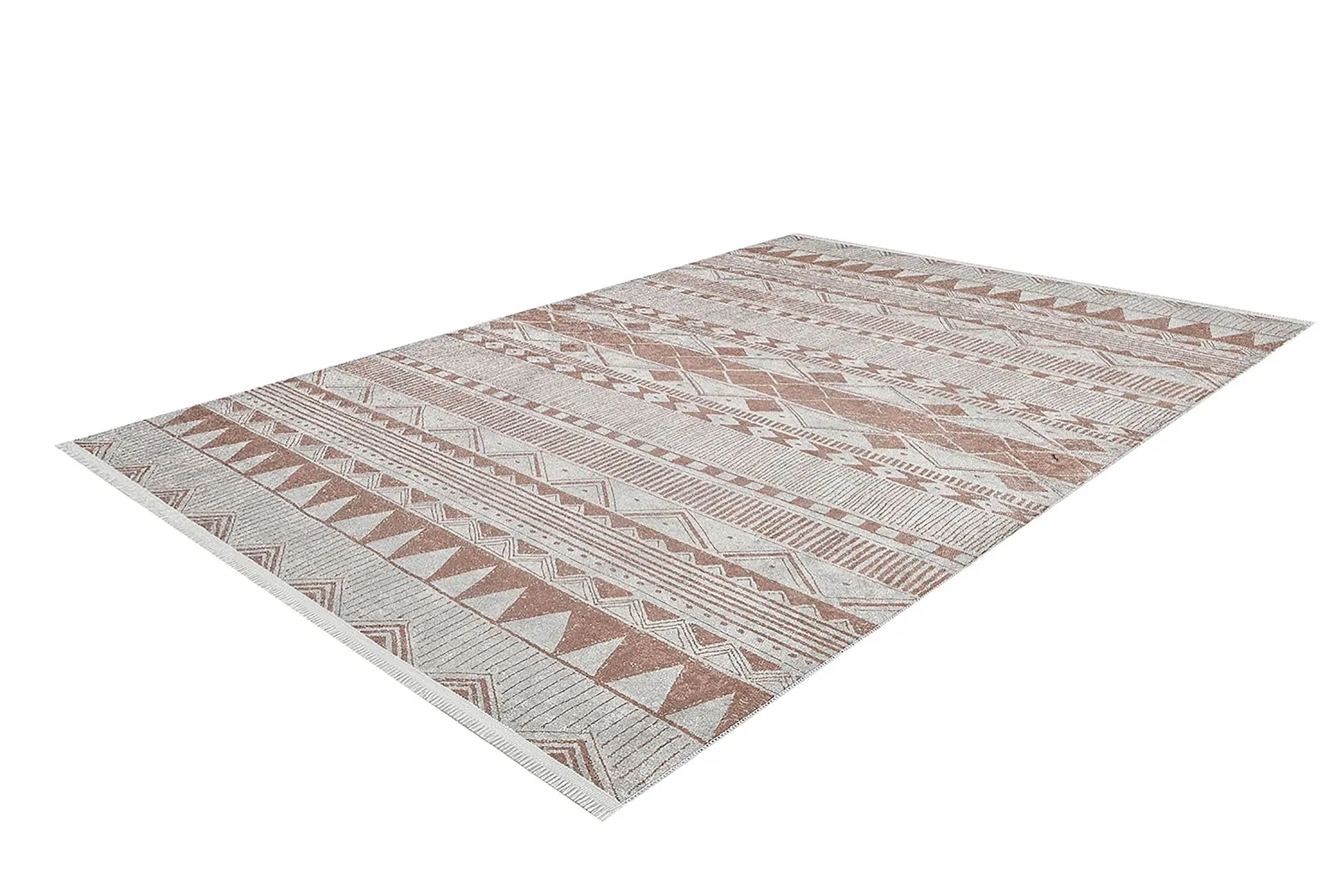 Bej Geometrik Kilim Halı-Pera Halı