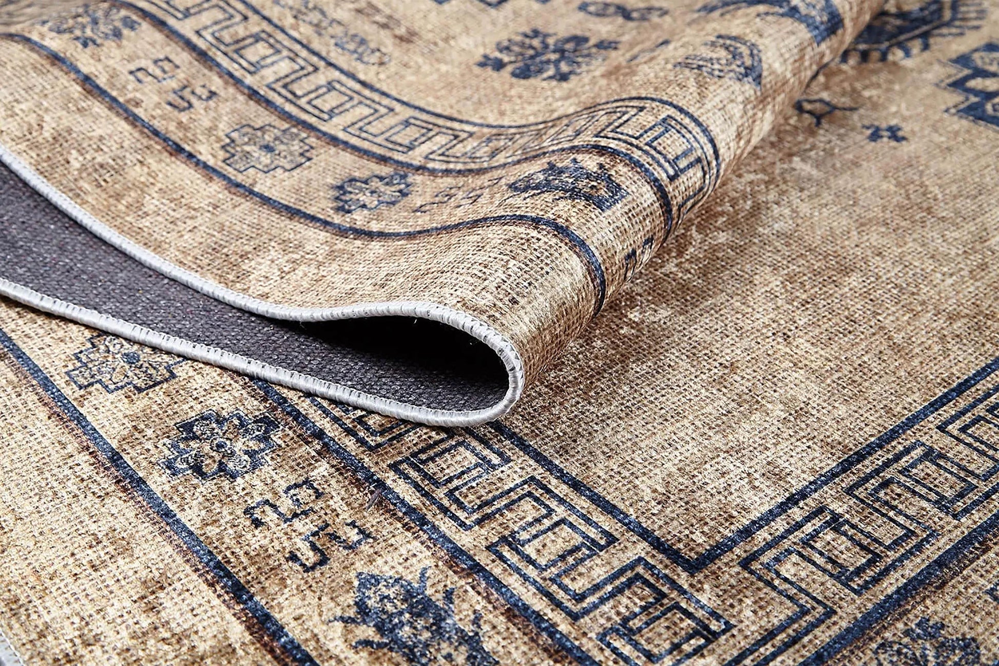 Bej Geometrik Oryantal Madalyon Halı-Pera Halı