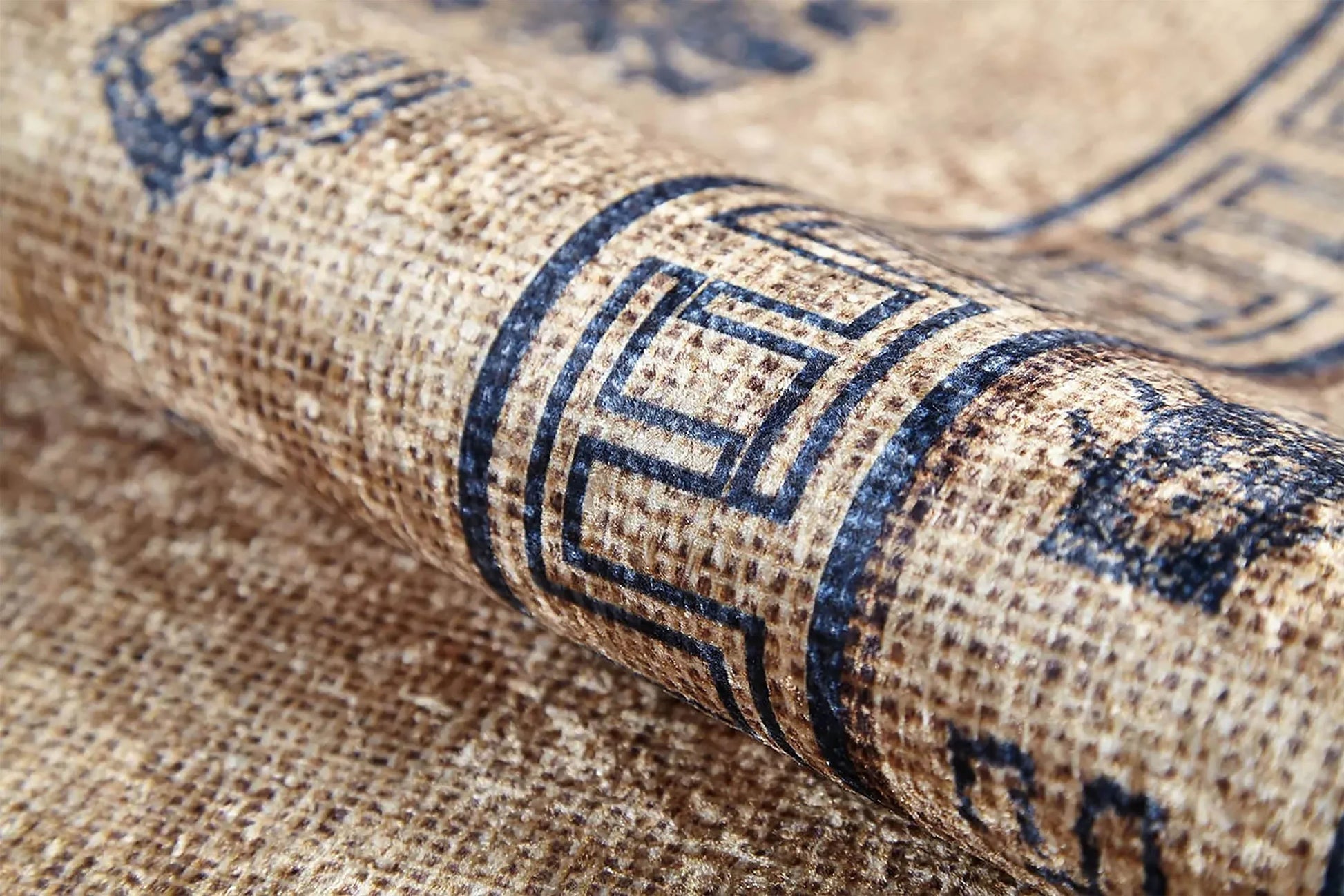 Bej Geometrik Oryantal Madalyon Halı-Pera Halı