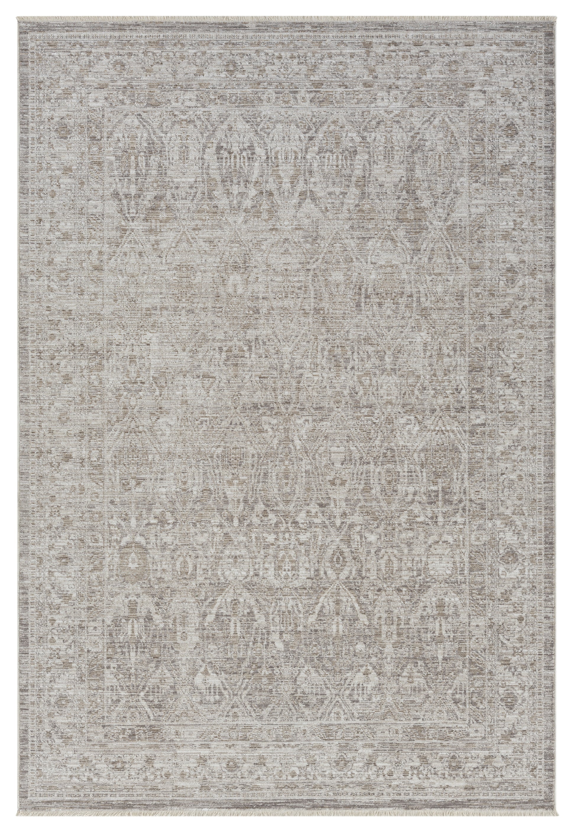 Bej Gri Klasik Eskitme Desenli Halı-Pera Halı