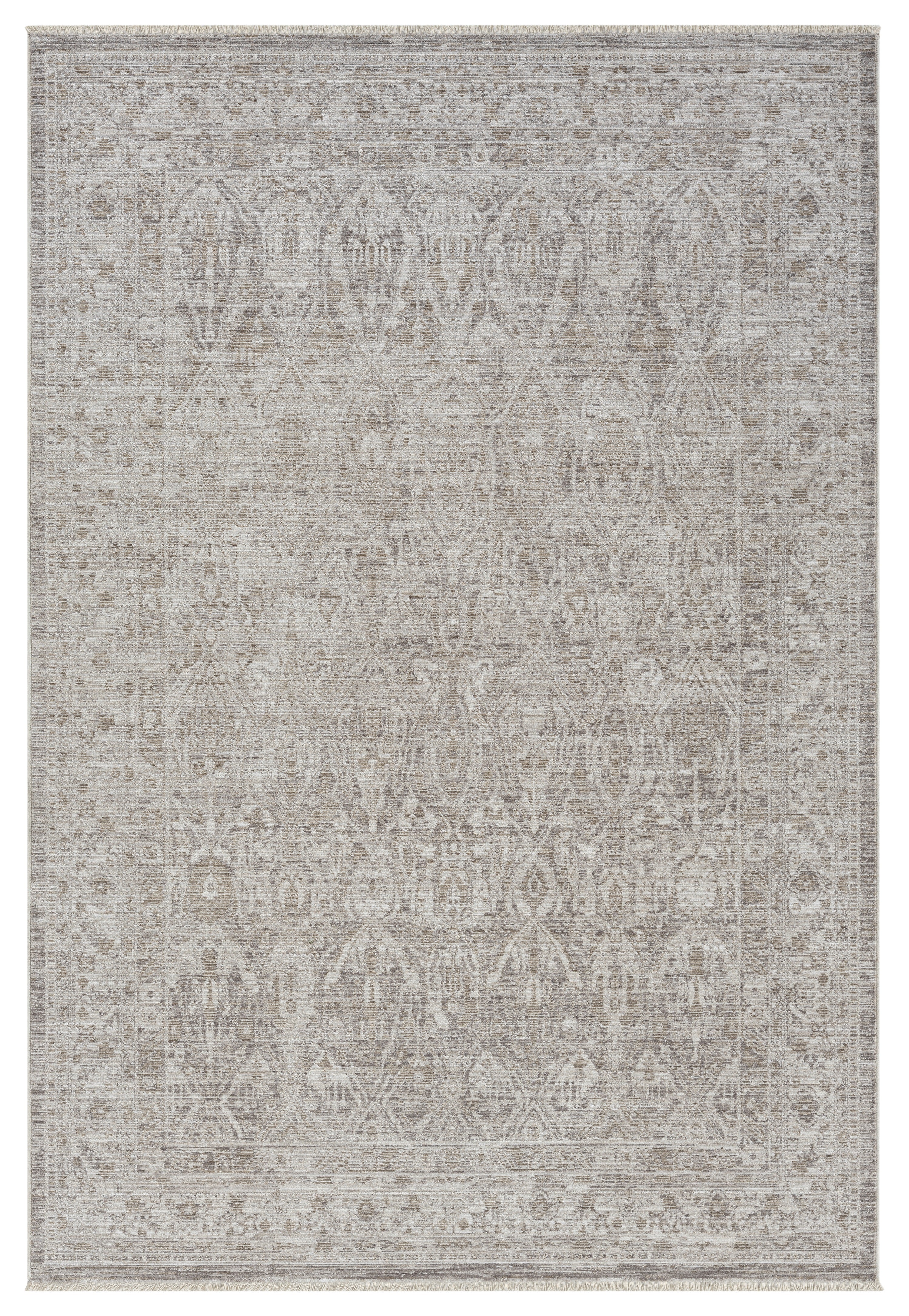 Bej Gri Klasik Eskitme Desenli Halı-Pera Halı