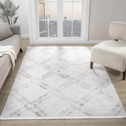 Bej Kahve Baklava Geometrik Modern Halı-Pera Halı