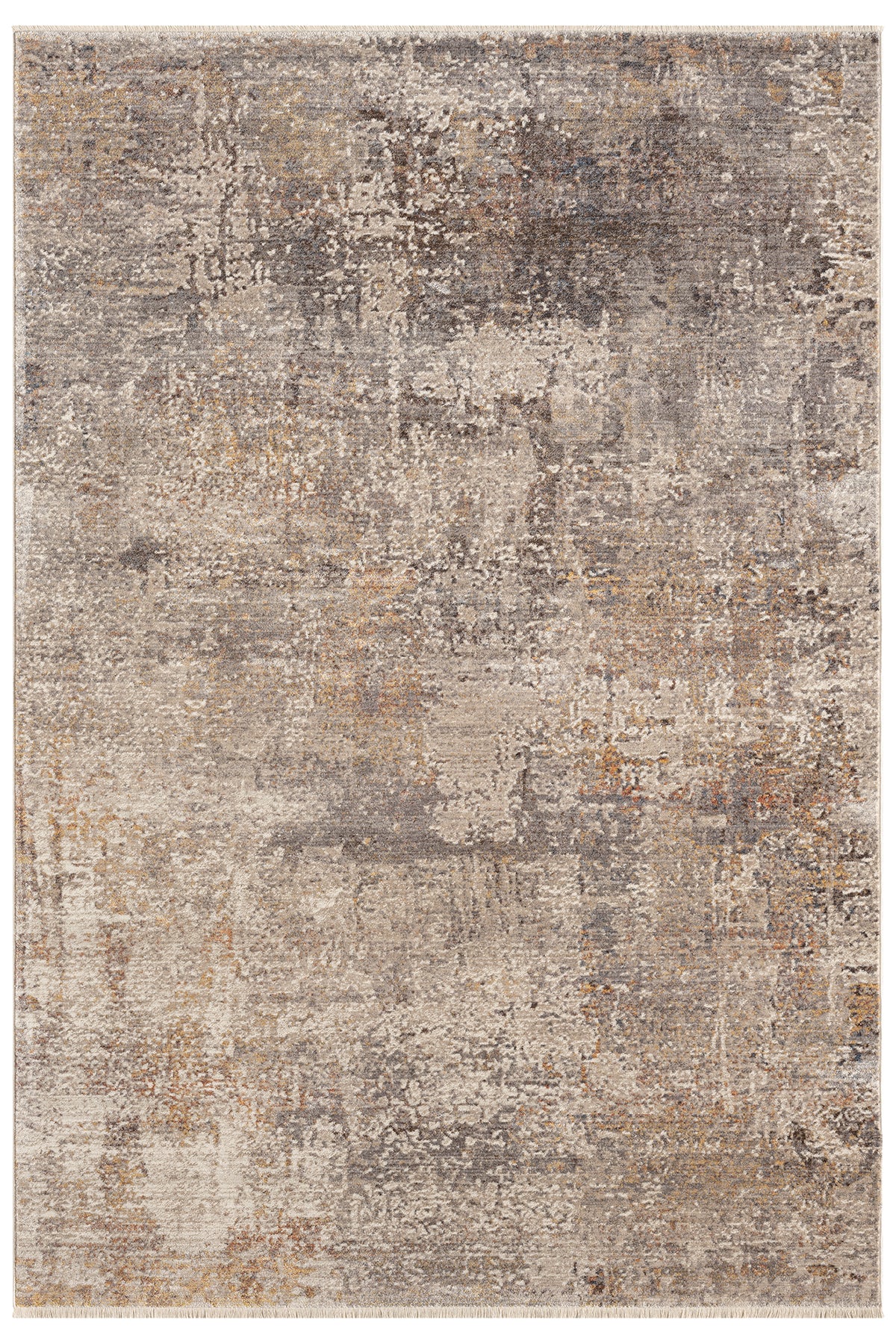 Bej Kahve Soyut Eskitme Desenli Halı-Pera Halı