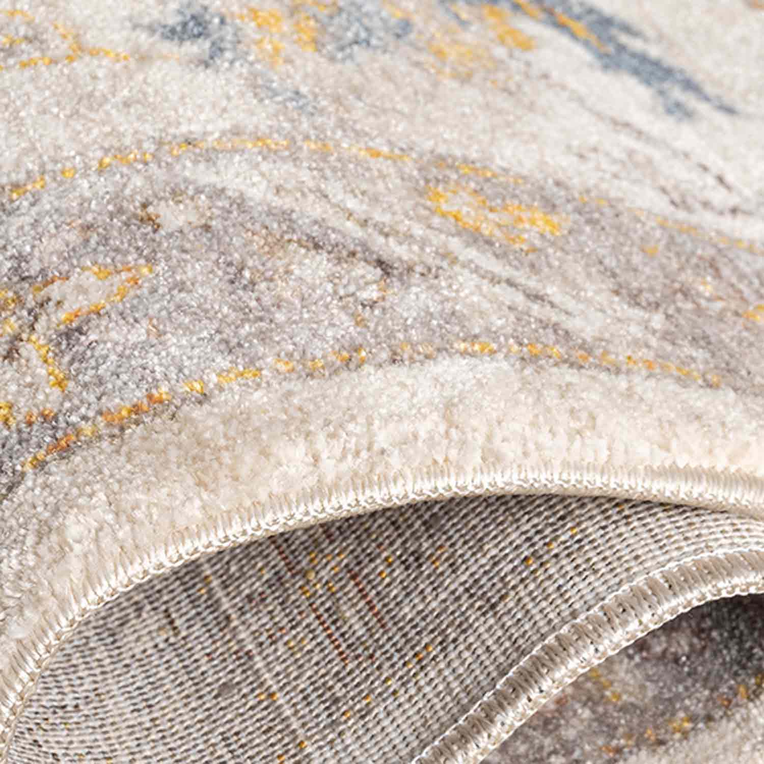 Bej Kahve Soyut Eskitme Desenli Uşak Halı-Pera Halı