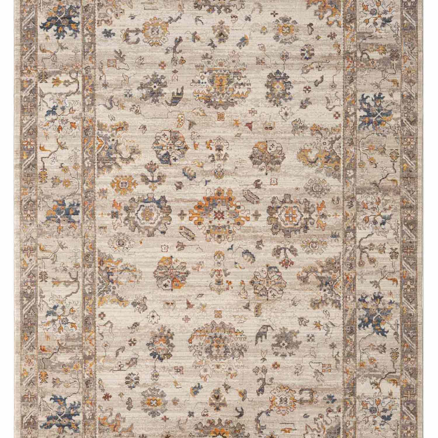 Bej Kahve Soyut Eskitme Desenli Uşak Halı-Pera Halı