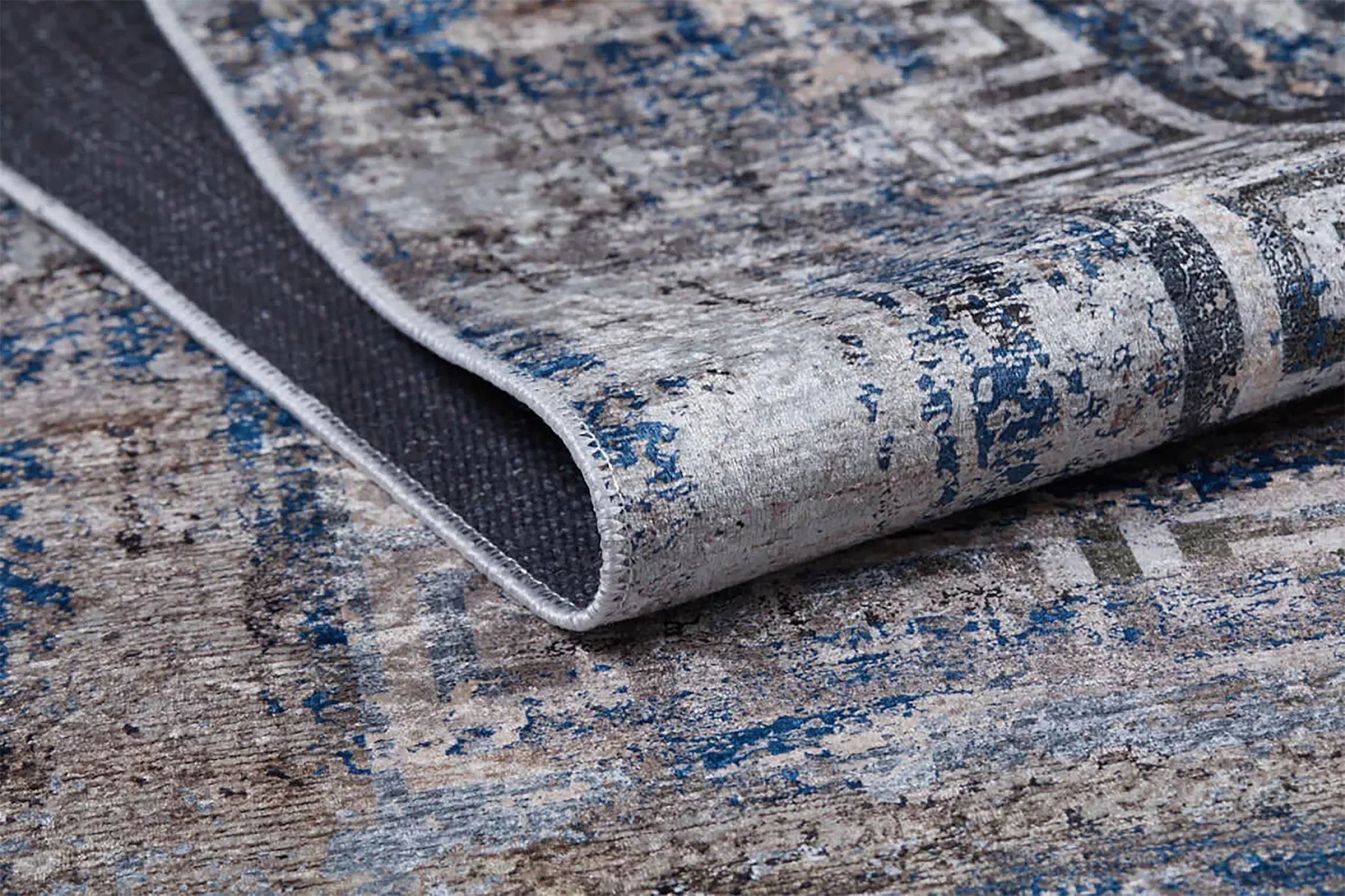 Bej Kahve Yunan Anahtar Desenli Modern Halı-Pera Halı