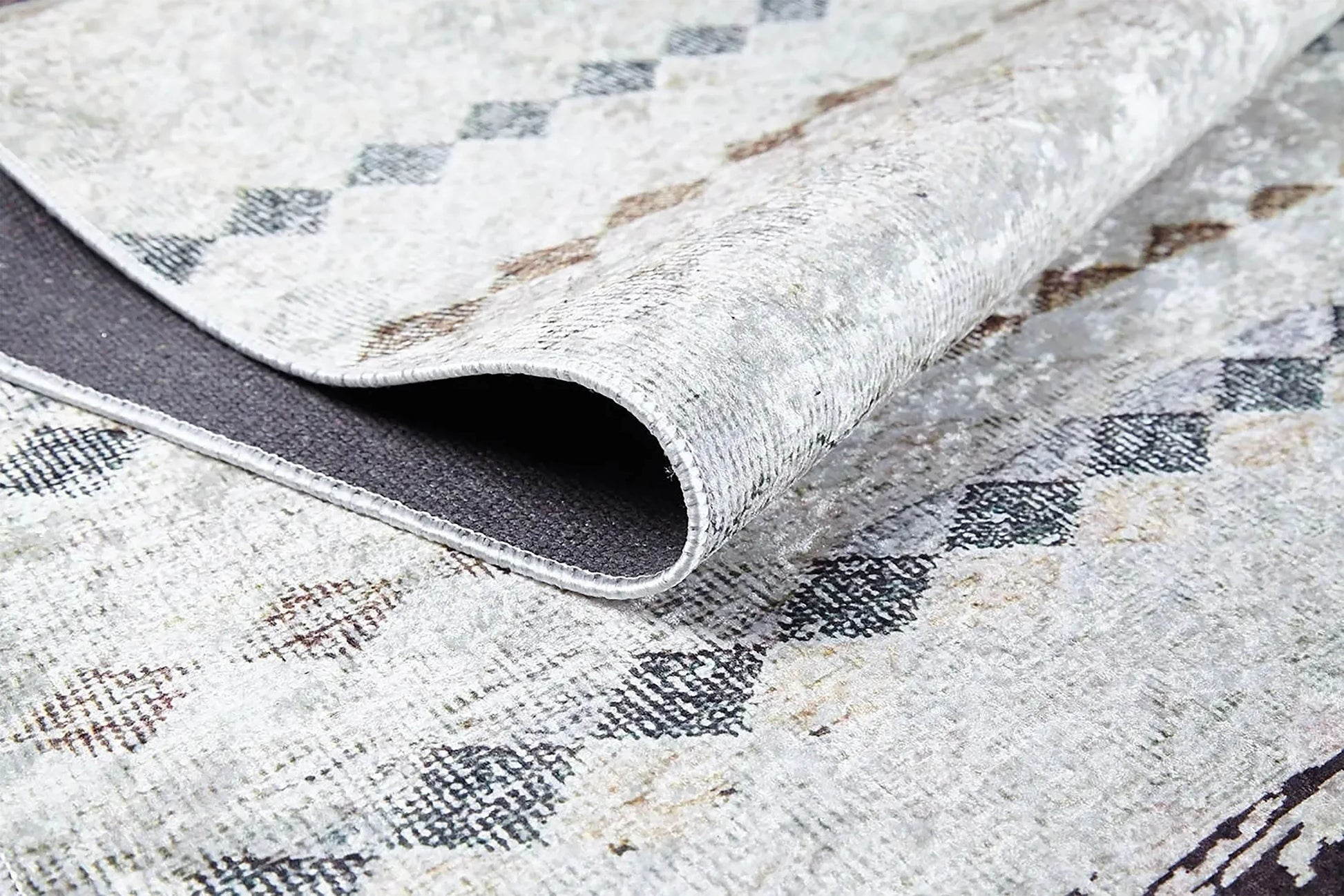 Bej Kahverengi Geometrik Antik Vintage Halı-Pera Halı