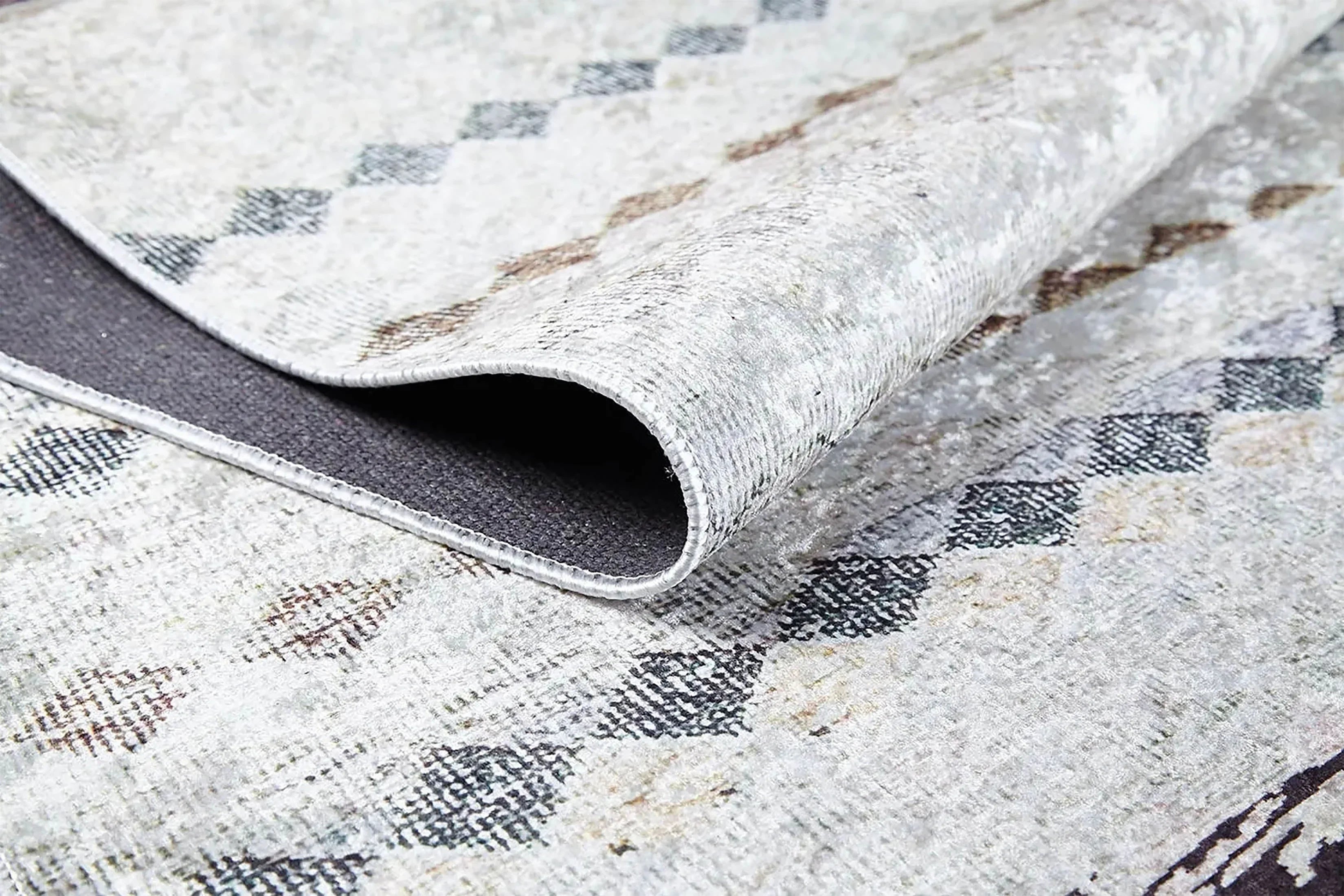 Bej Kahverengi Geometrik Antik Vintage Halı-Pera Halı