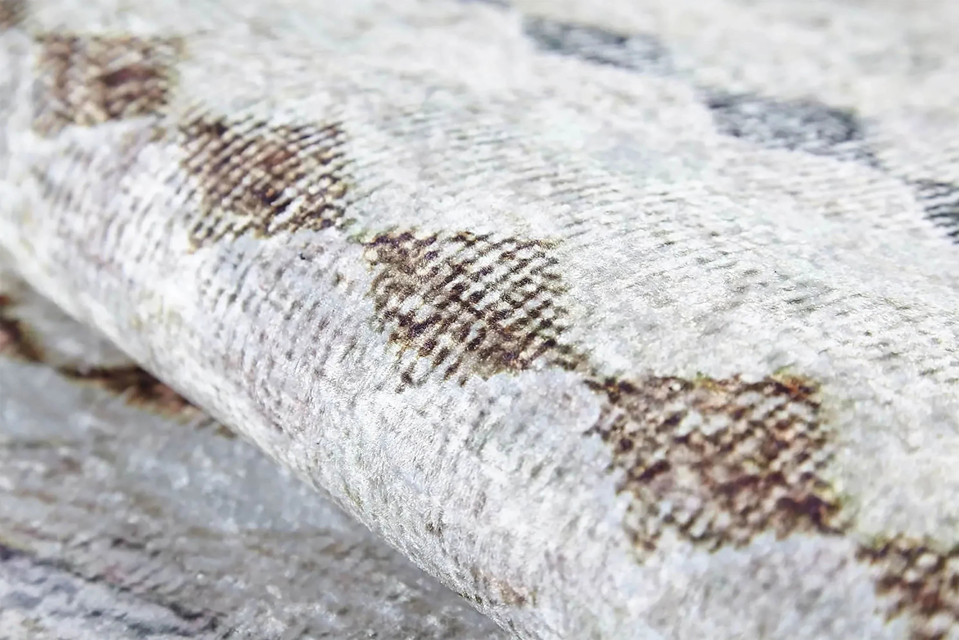 Bej Kahverengi Geometrik Antik Vintage Halı-Pera Halı