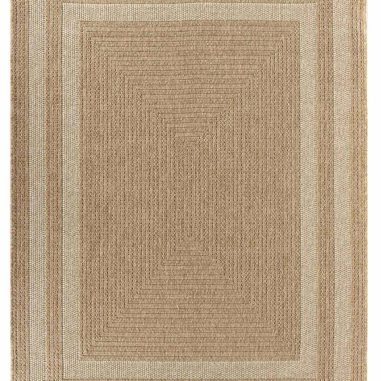 Bej Krem Dikdörtgen Desenli Modern Halı-Pera Halı