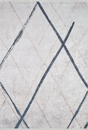 Bej Krem Siyah Fırça Darbeli Çizgili Halı-Pera Halı