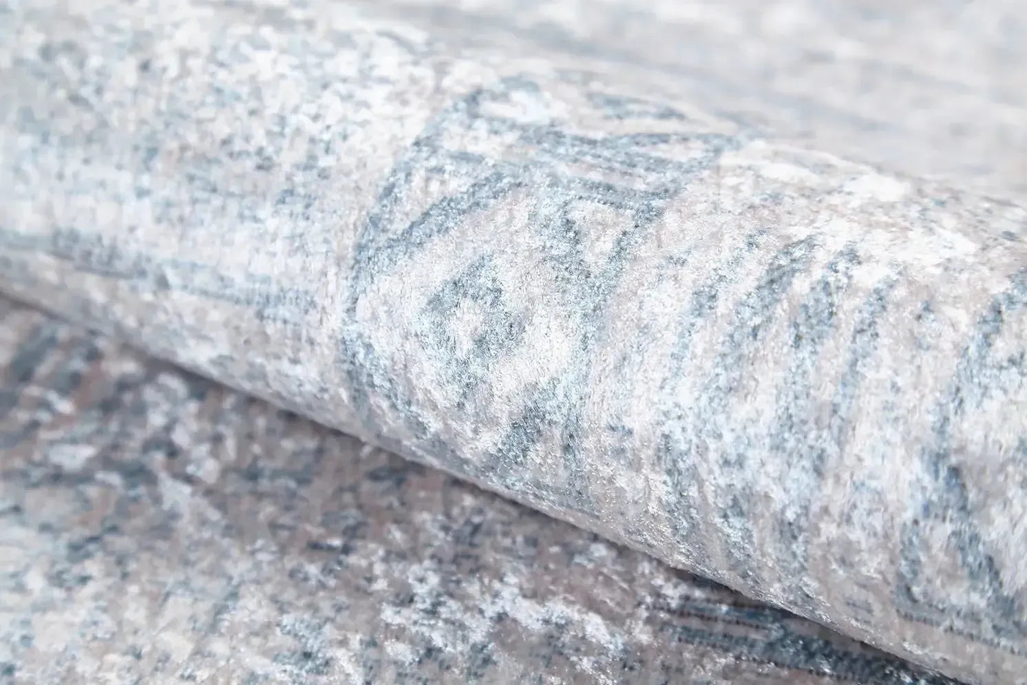 Bej Mavi Minimal Desenli Modern Halı-Pera Halı