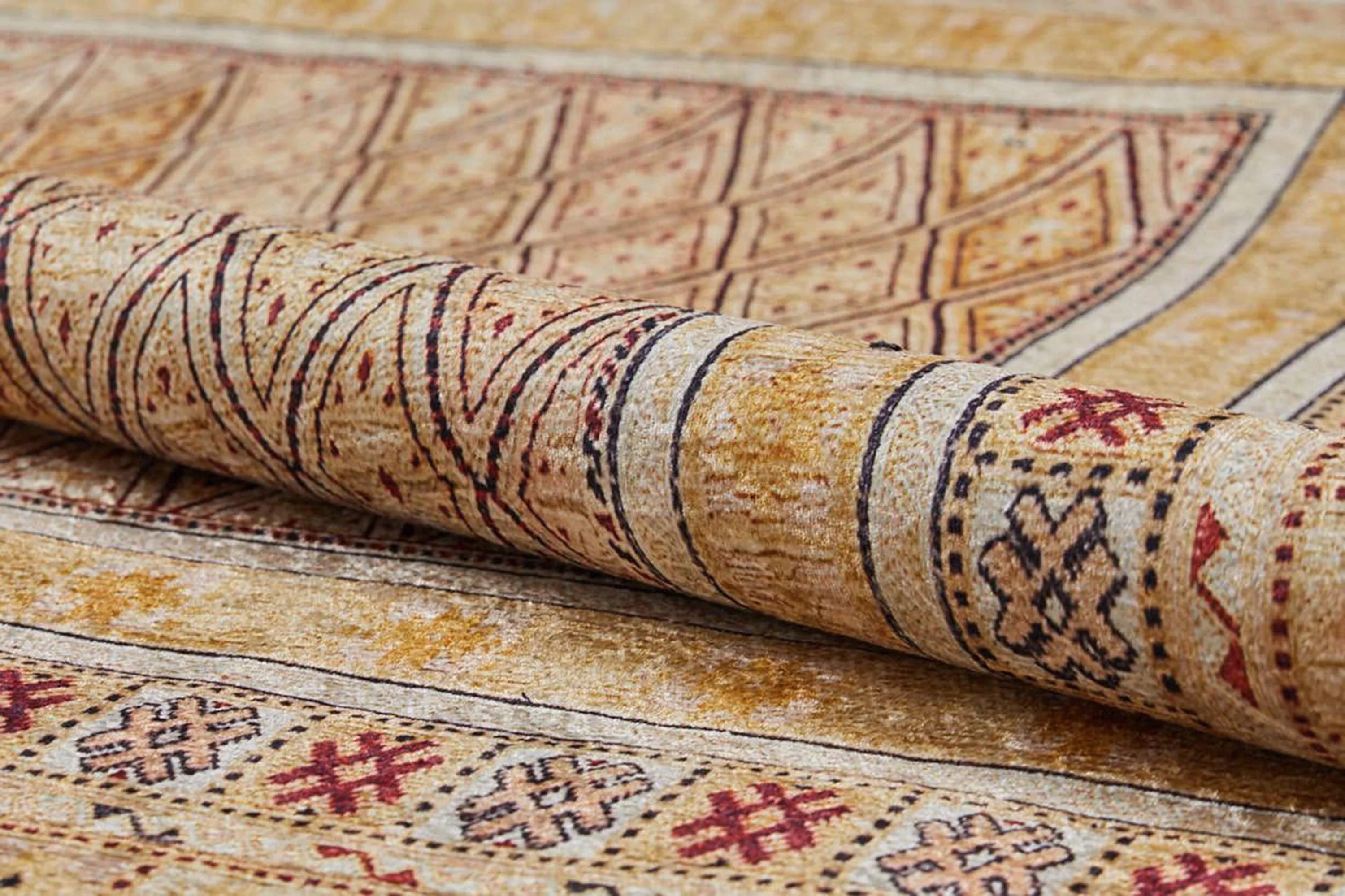 Bej Pastel Sarı Anadolu Kilim Halı-Pera Halı