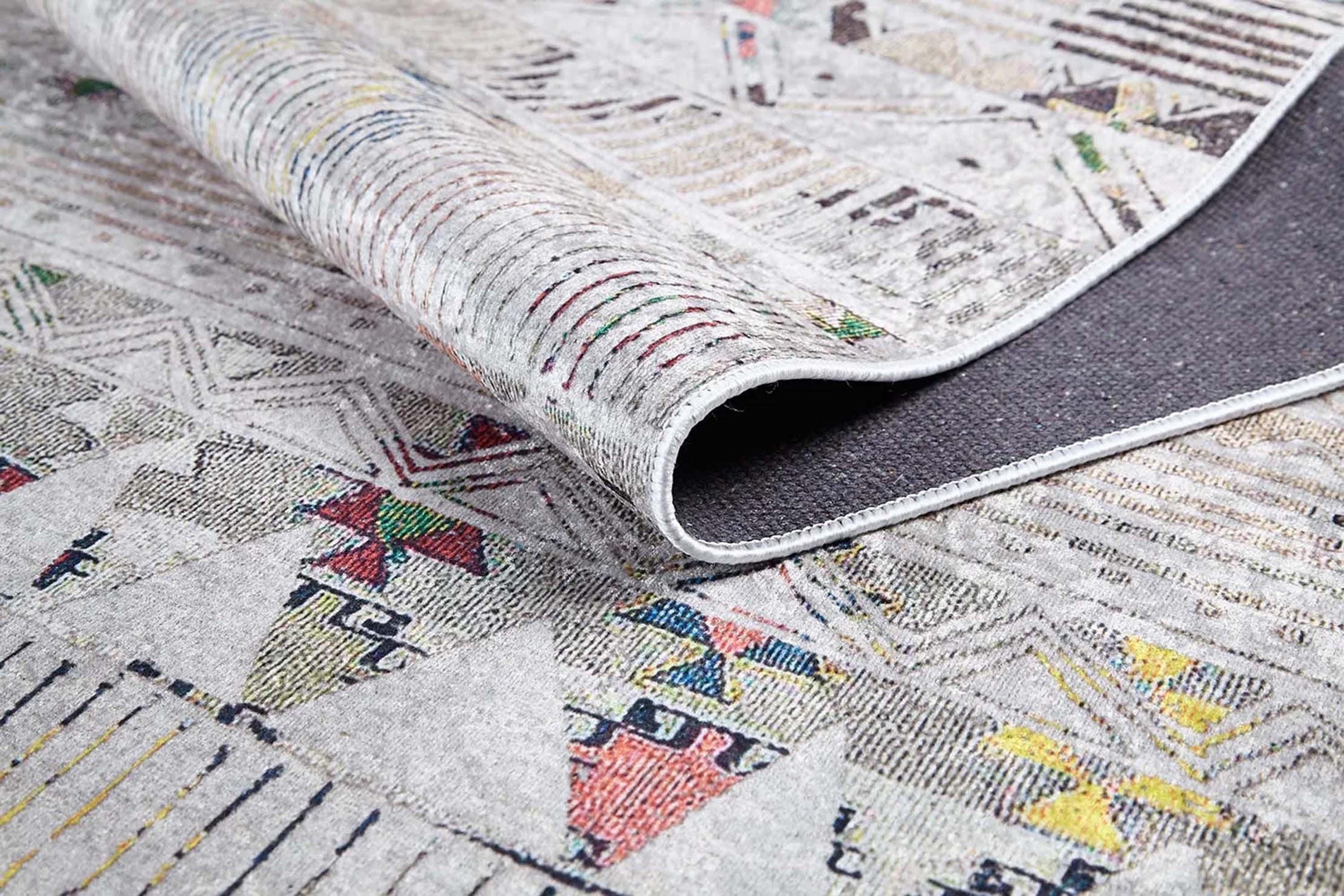 Bej Renkli Motifli Bohem Halı-Pera Halı