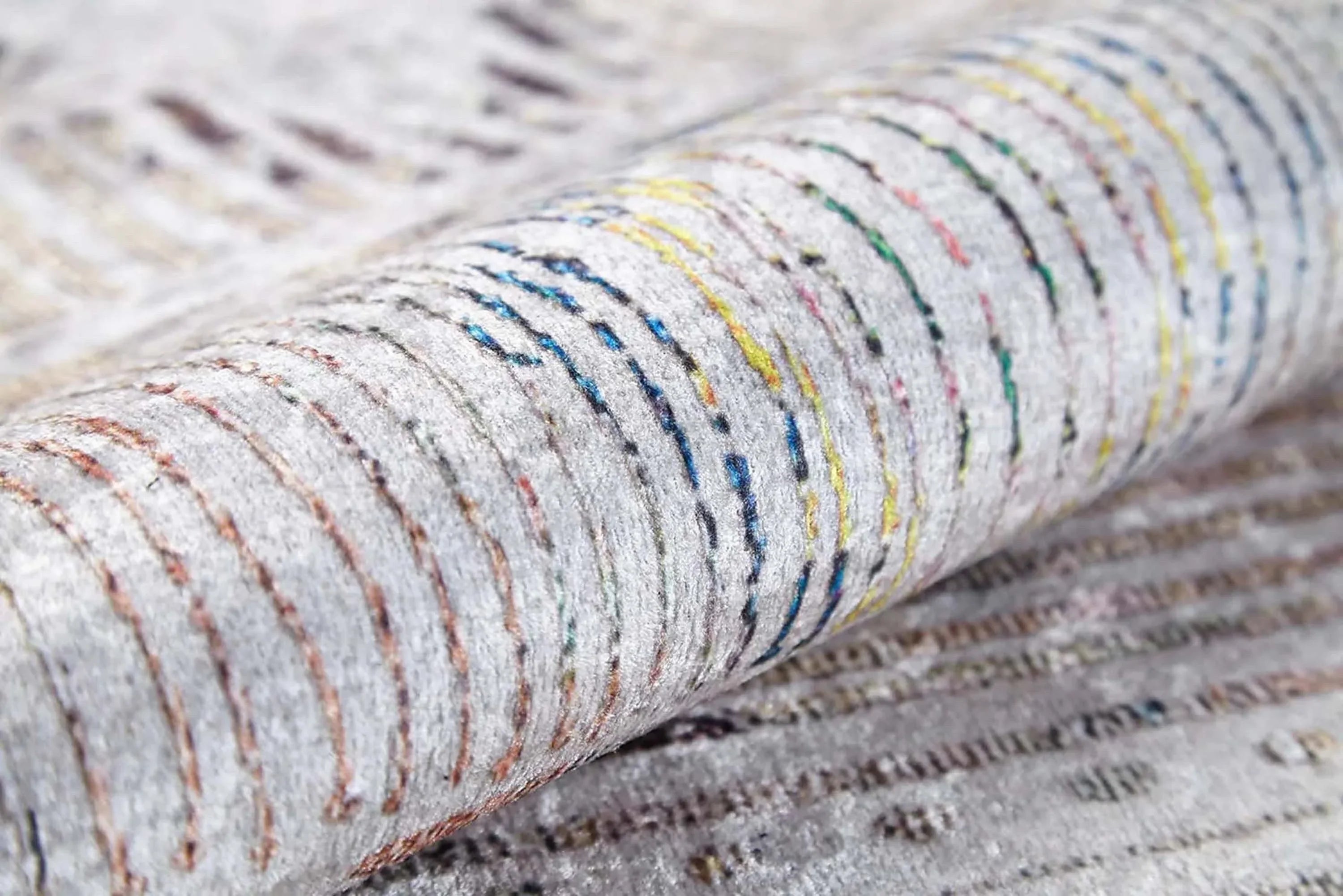 Bej Renkli Motifli Bohem Halı-Pera Halı