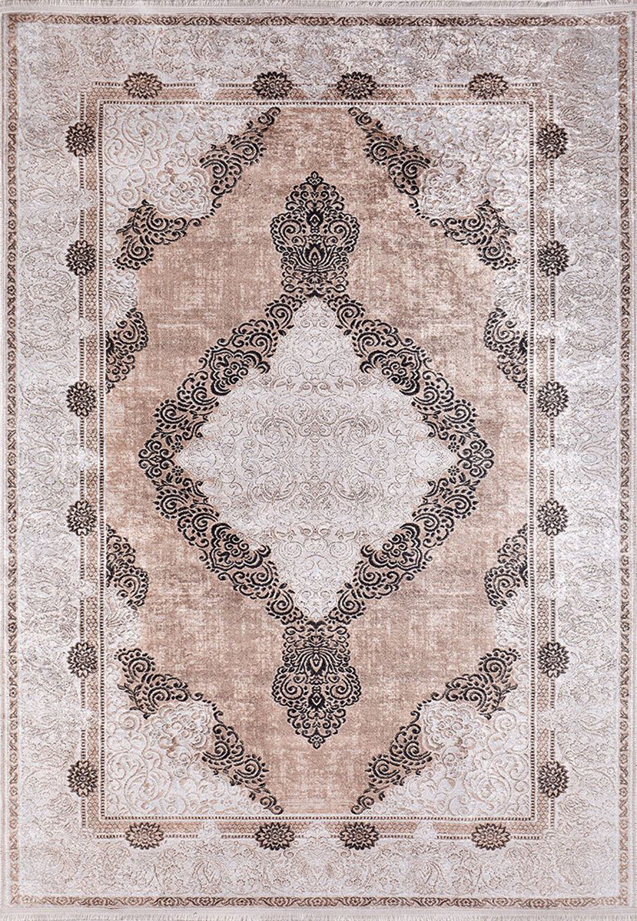 Bej Pembe Eskitme Kahverengi Kilim Halı - Pera Halı