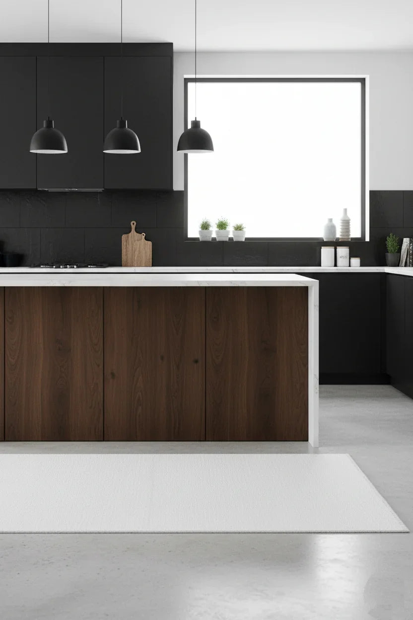 Beyaz Bej Modern Düz Yıkanabilir Antibakteriyel Halı-Pera Halı