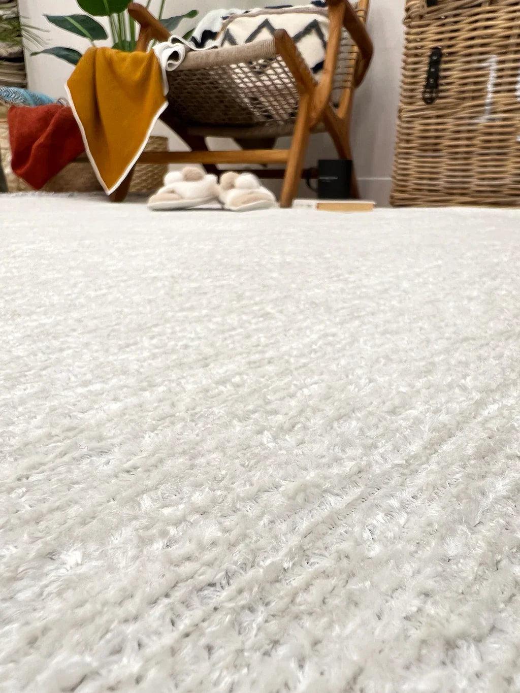 Beyaz Bej Modern Düz Yıkanabilir Antibakteriyel Halı-Pera Halı