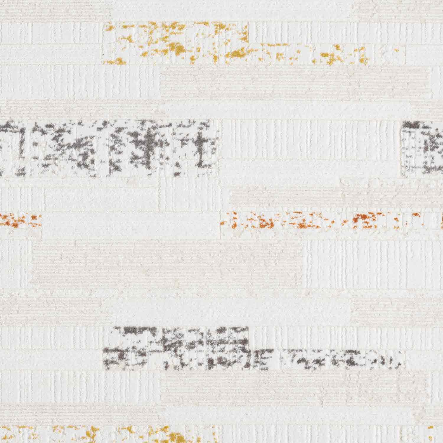 Beyaz Çok Renkli Yatay Blok Desenli Modern Halı-Pera Halı