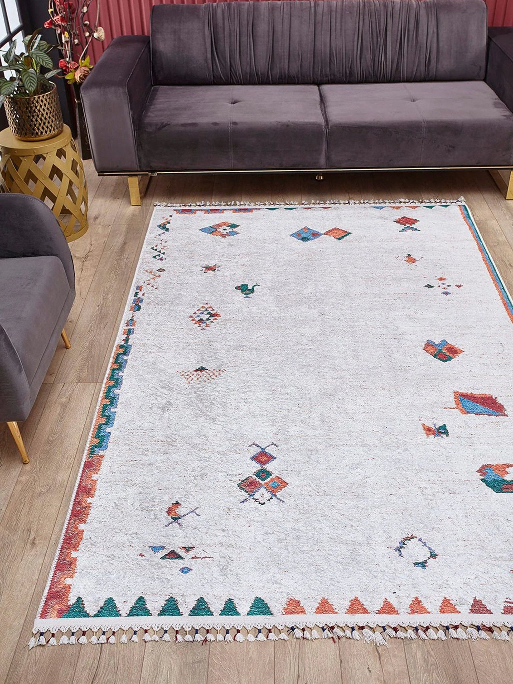 Beyaz Fildişi Kilim Halı-Pera Halı