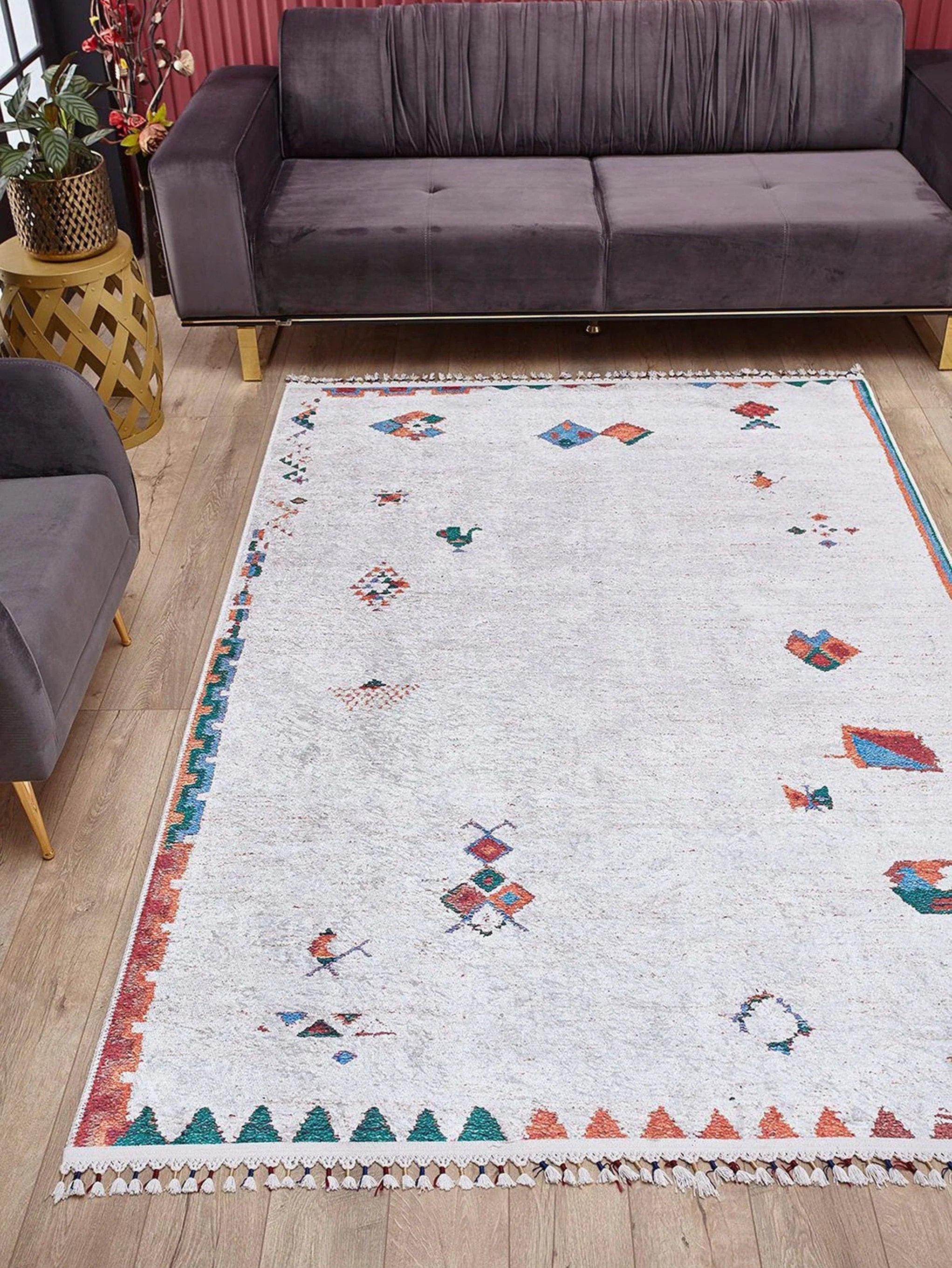 Beyaz Fildişi Kilim Halı-Pera Halı