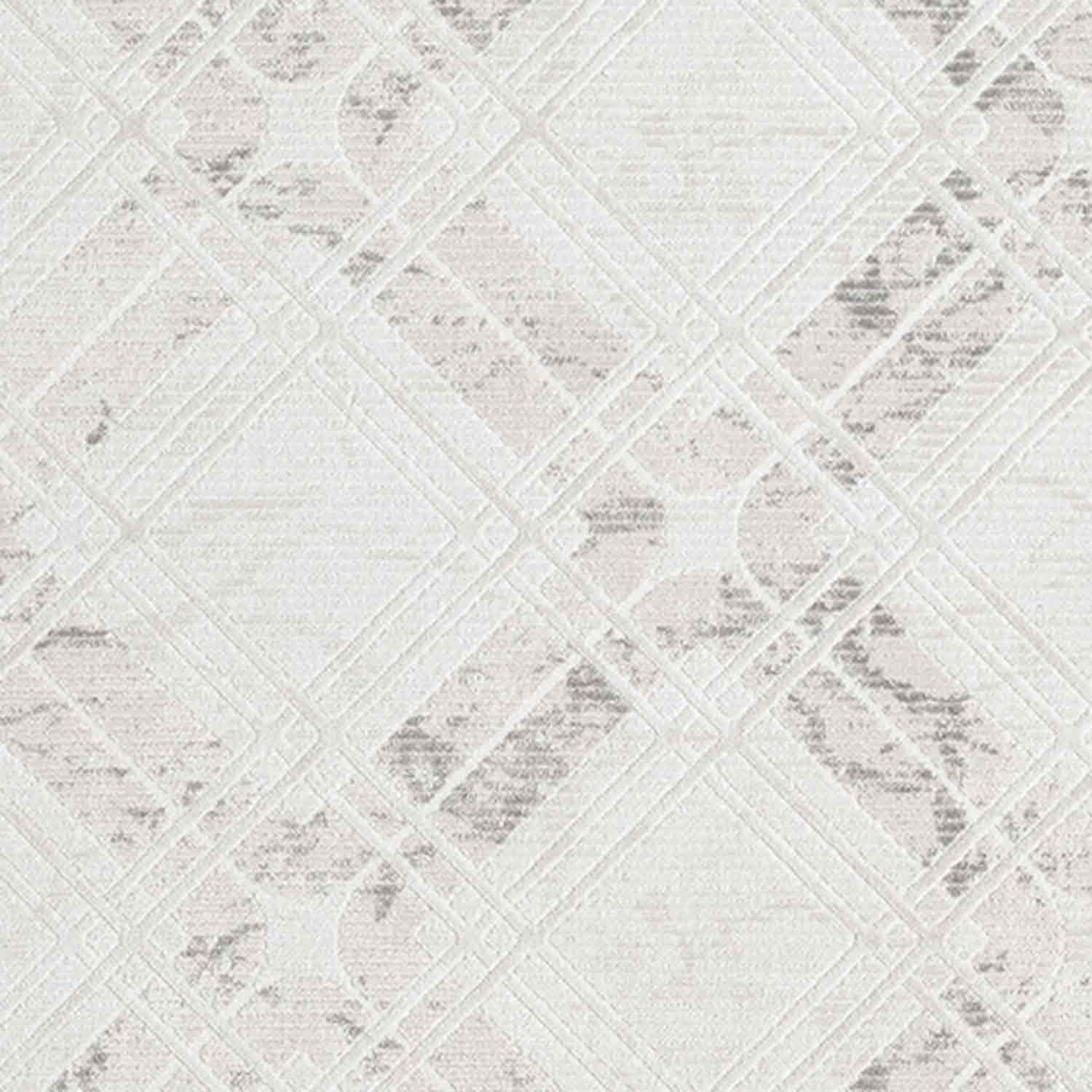 Beyaz Gri Baklava Geometrik Modern Halı-Pera Halı