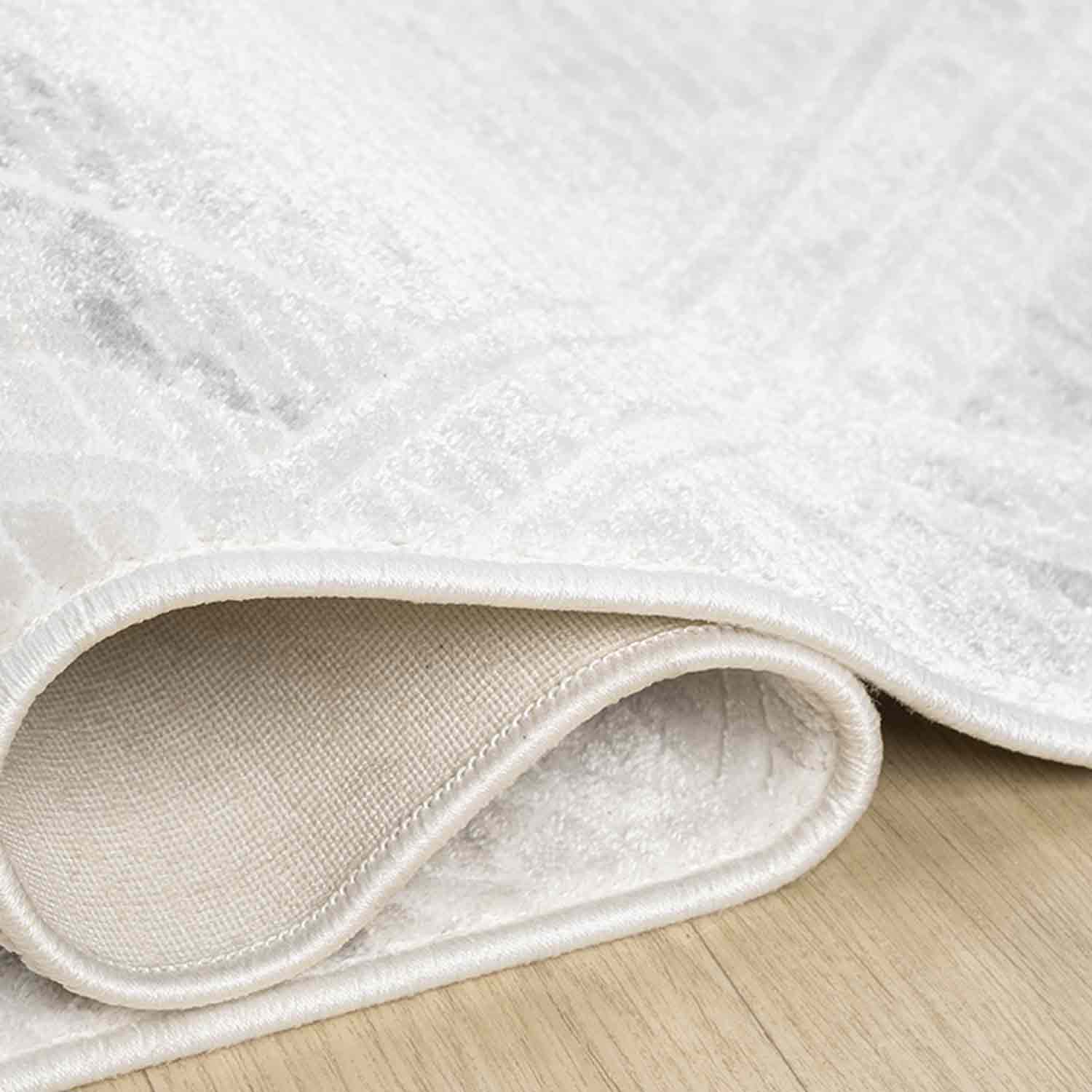 Beyaz Gri Baklava Geometrik Modern Halı-Pera Halı