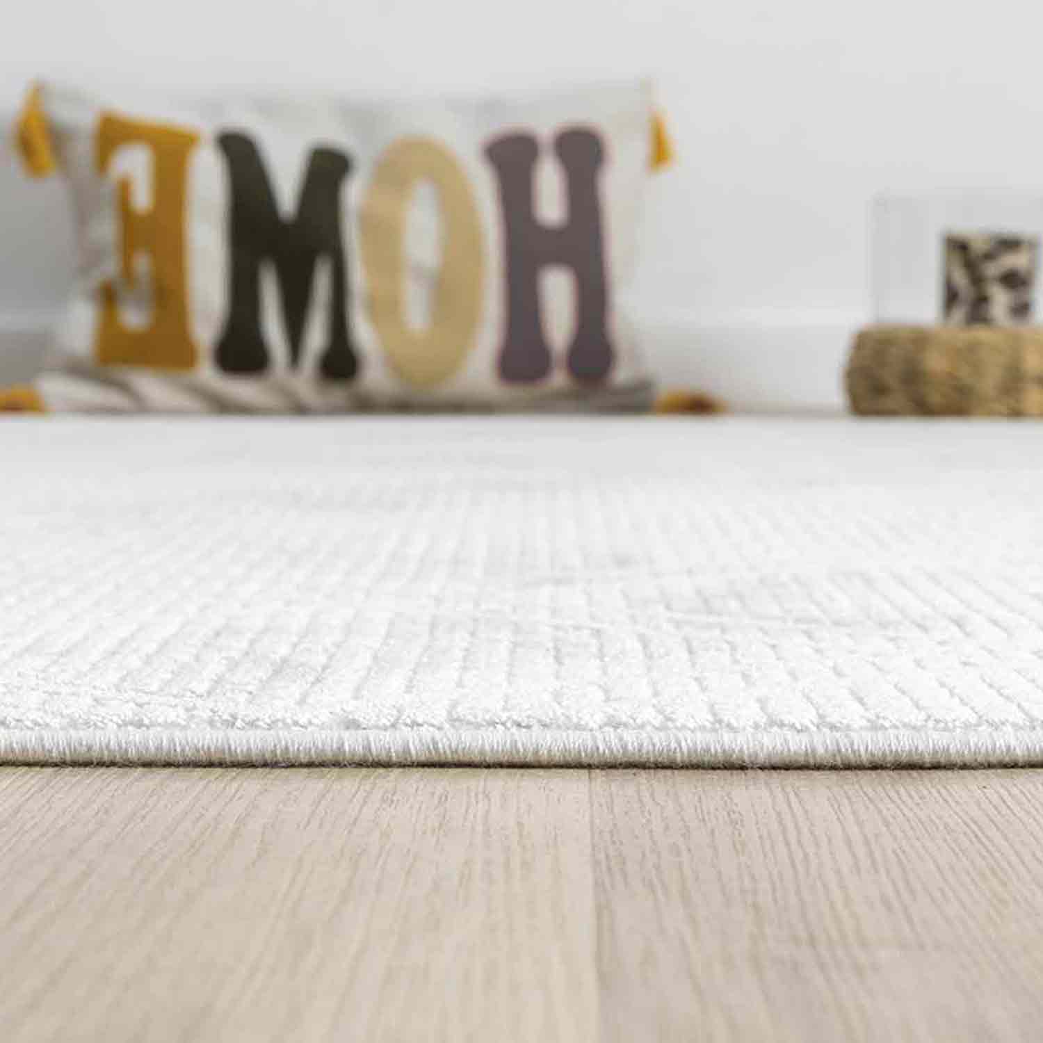 Beyaz Gri Baklava Geometrik Modern Halı-Pera Halı