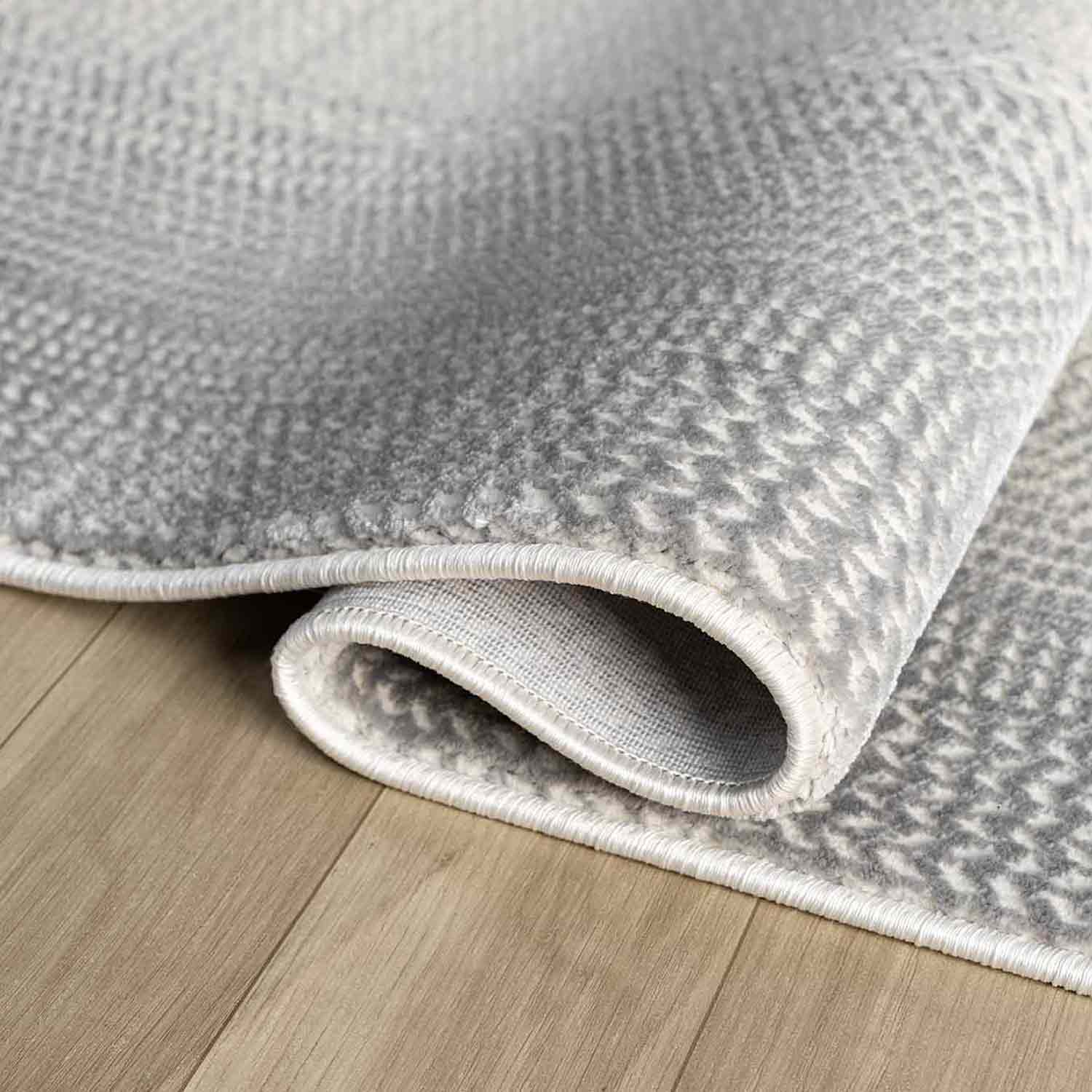 Beyaz Gri Gradien Bordürlü Modern Halı-Pera Halı