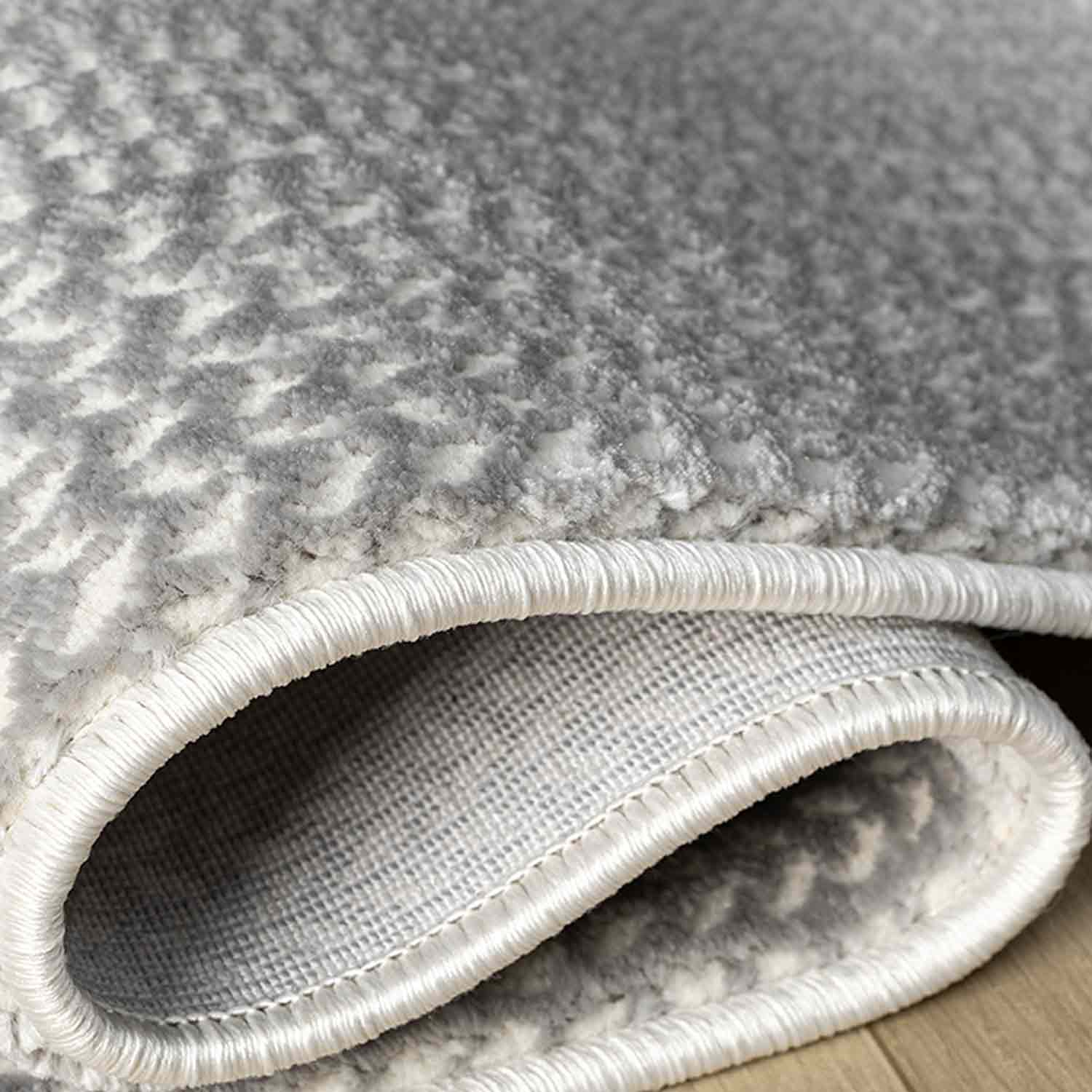 Beyaz Gri Gradien Bordürlü Modern Halı-Pera Halı