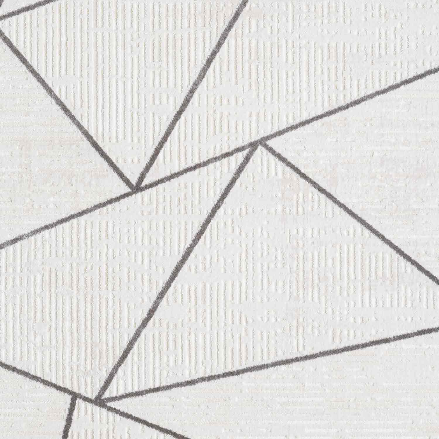 Beyaz Gri Siyah Üçgen Geometrik Modern Halı-Pera Halı