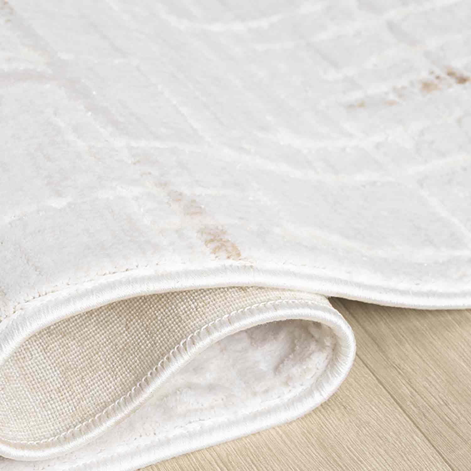 Beyaz Kahve Bej Çizgili Modern Halı-Pera Halı