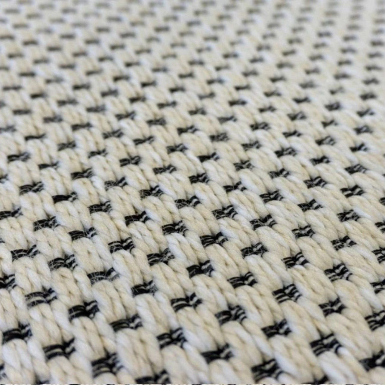 Beyaz Krem Siyah Melanj Noktalı Modern Halı-Pera Halı