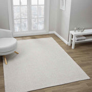 Beyaz Krem Siyah Melanj Noktalı Modern Halı-Pera Halı